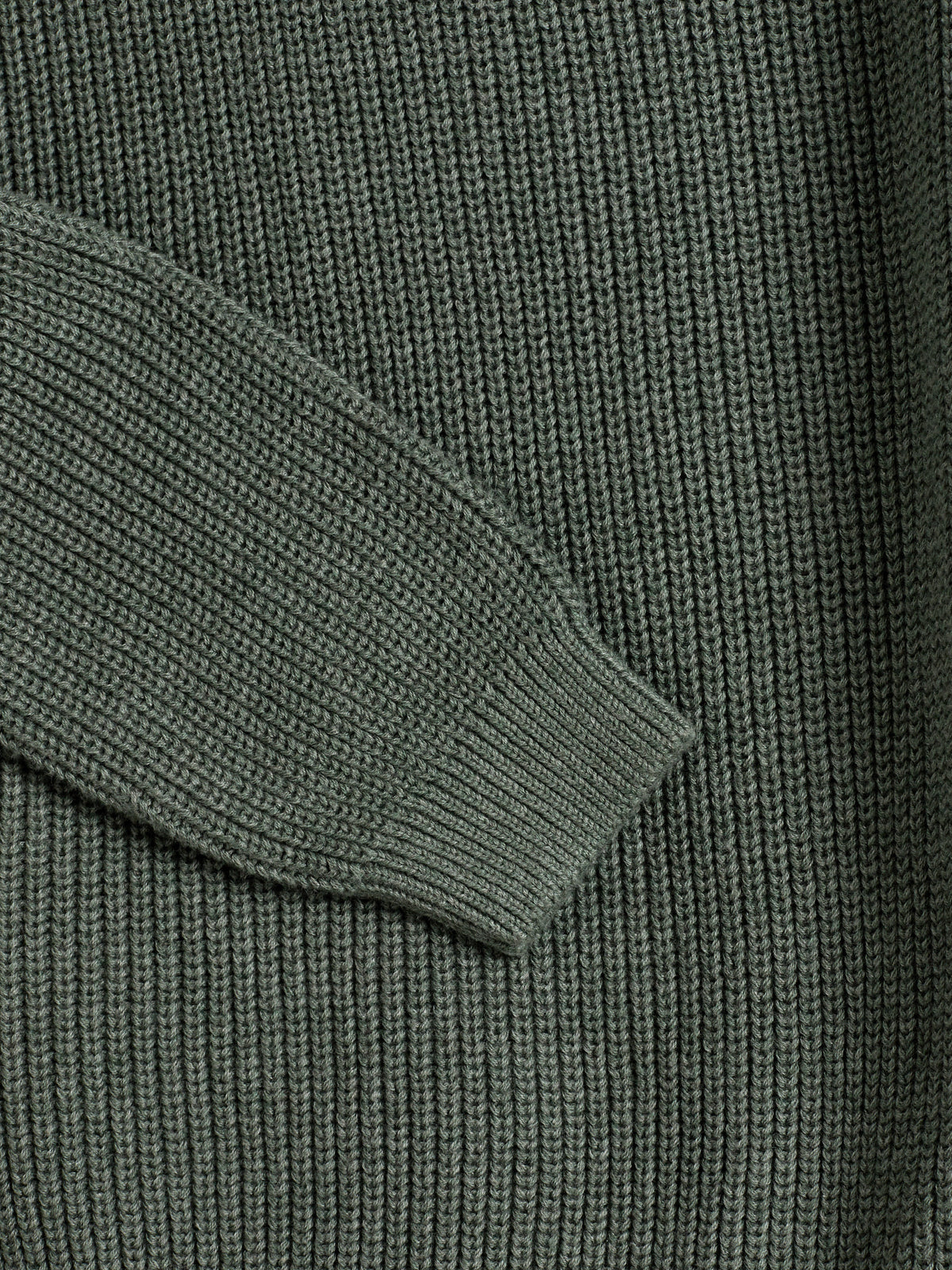 Strikket sweater i bomuld - Tweens - Green Melange
