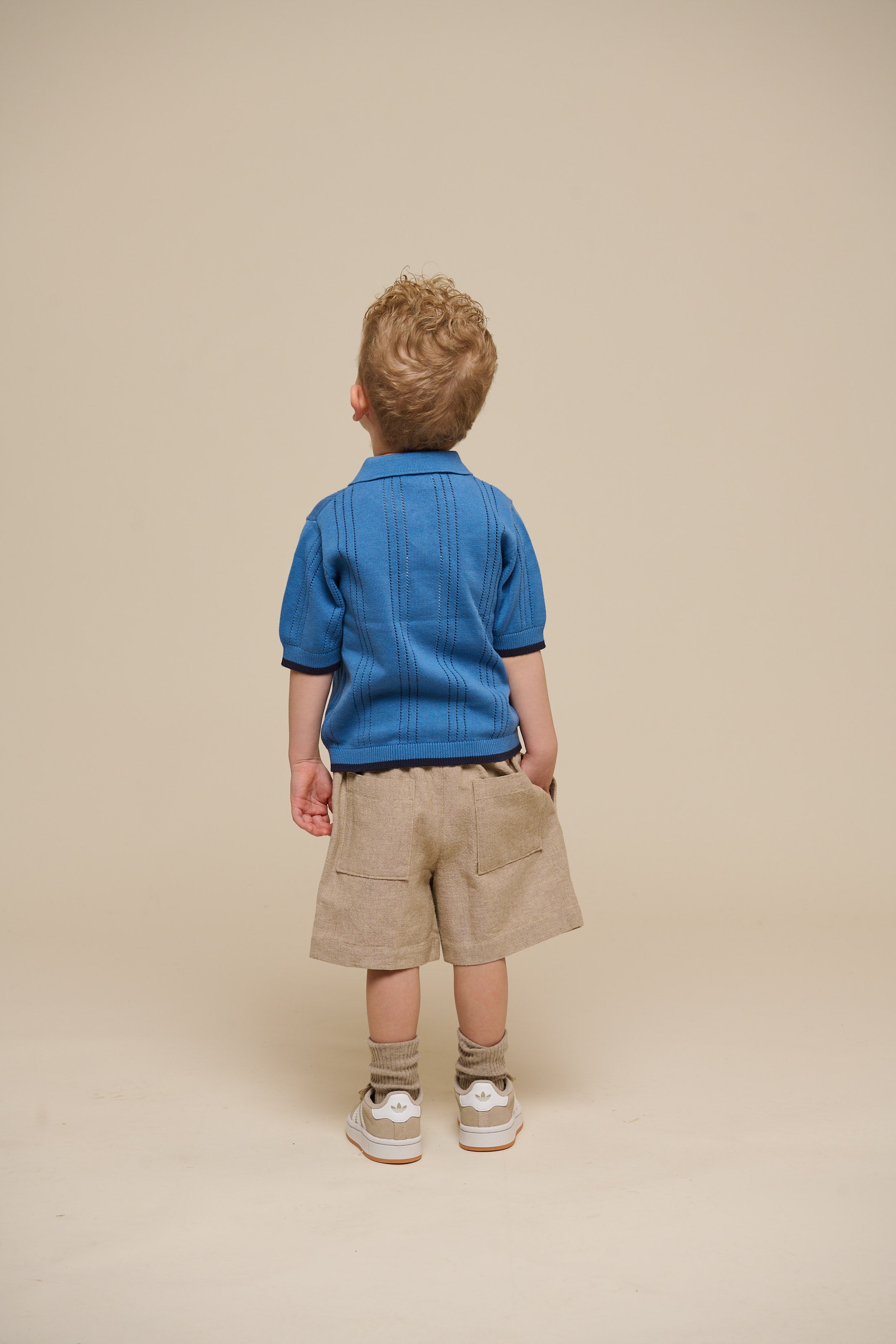 Strikket polo - Kids - Dusty Blue | 101243 Dylan