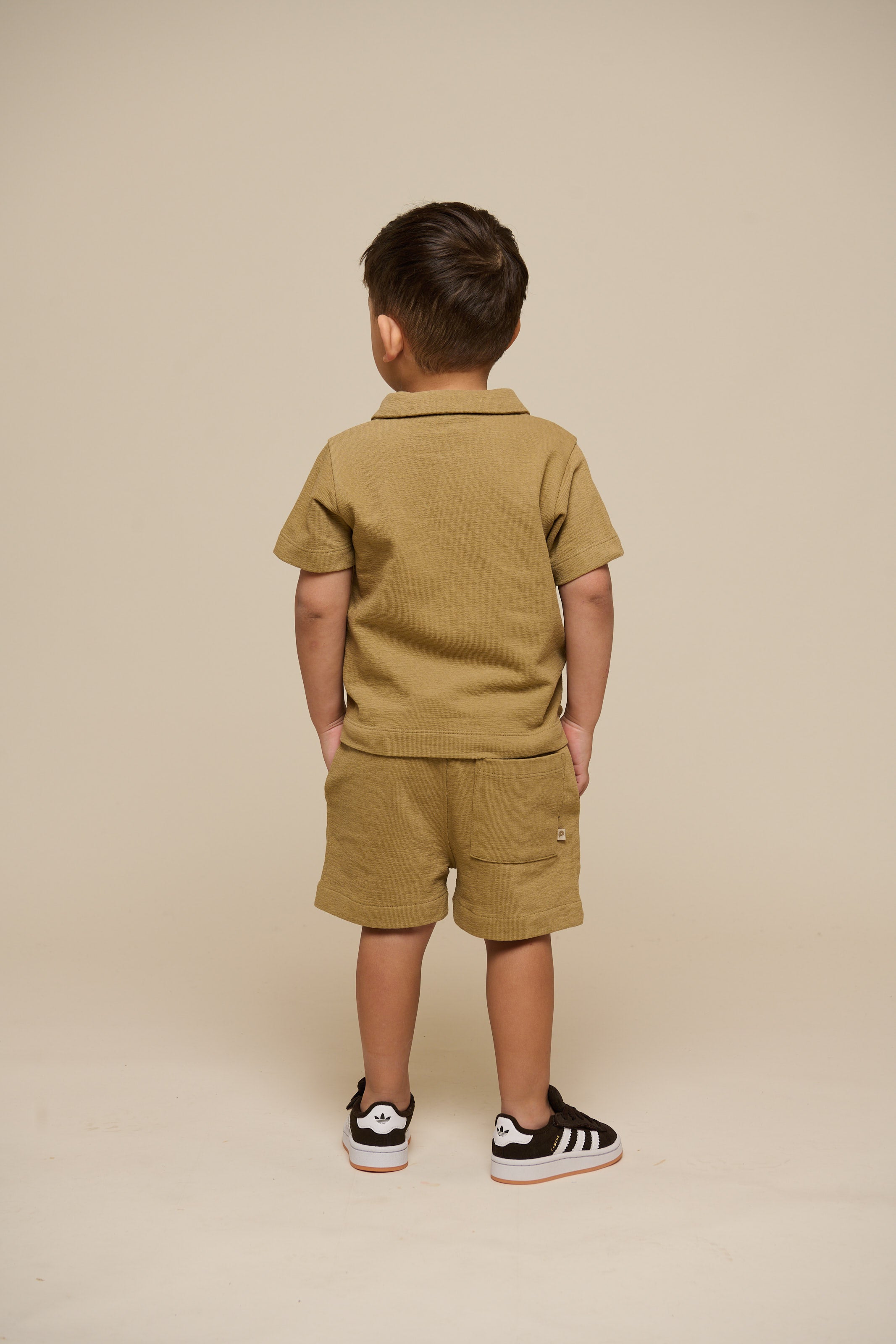 Polo T-shirt i jersey med struktur - Kids - Khaki | 101217 Sonny