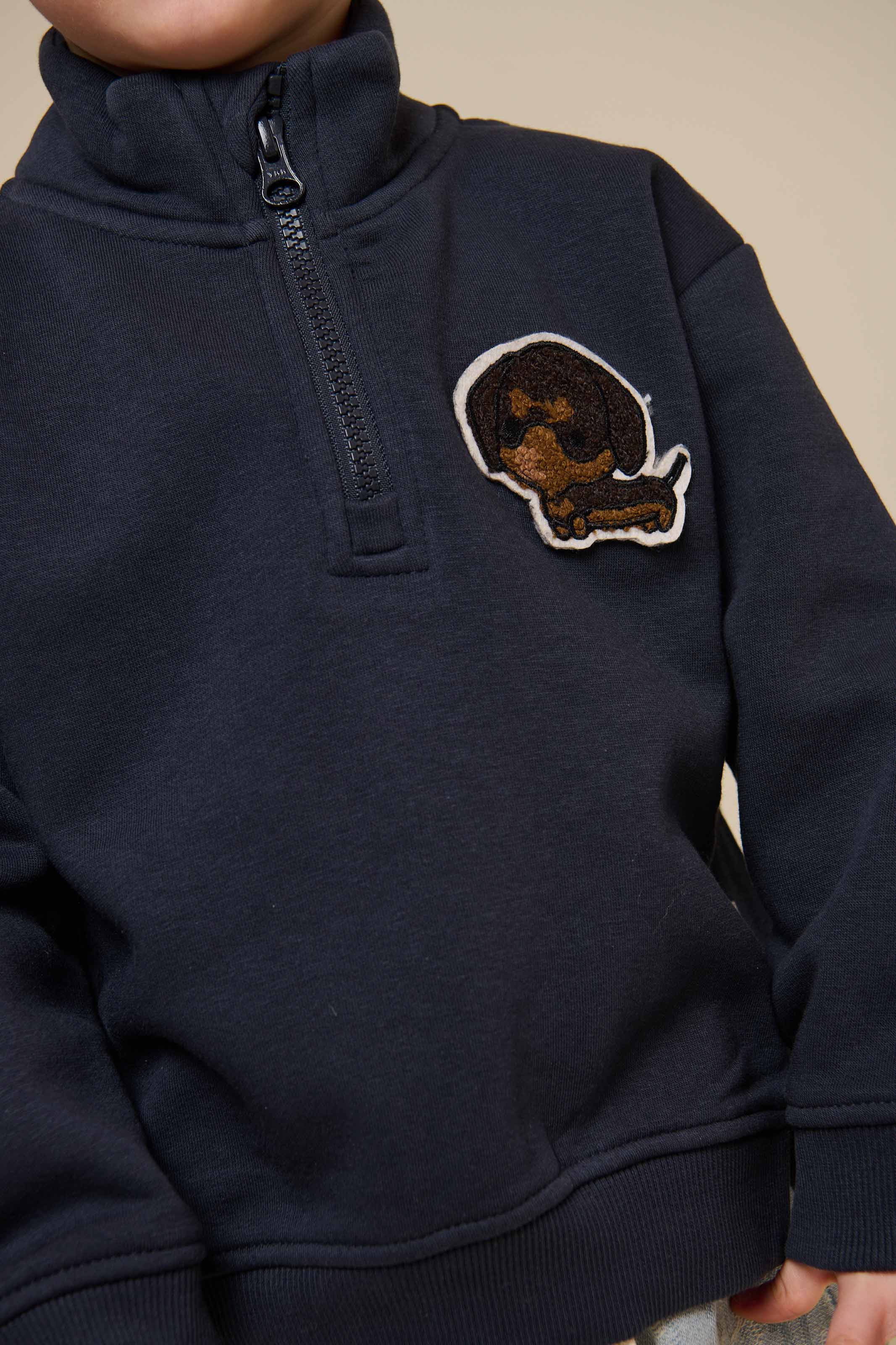 Sweatshirt med kort lynlås - Kids - Navy | 100806 Tristan