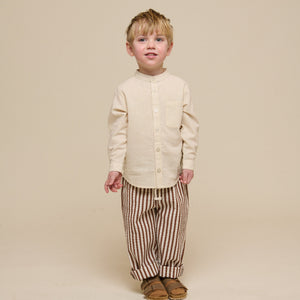 Stribede seersucker bukser - Kids - Brown | 101189 Frank