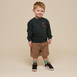 Pull-on fløjlsshorts - Kids - Khaki | 101102 Tobias