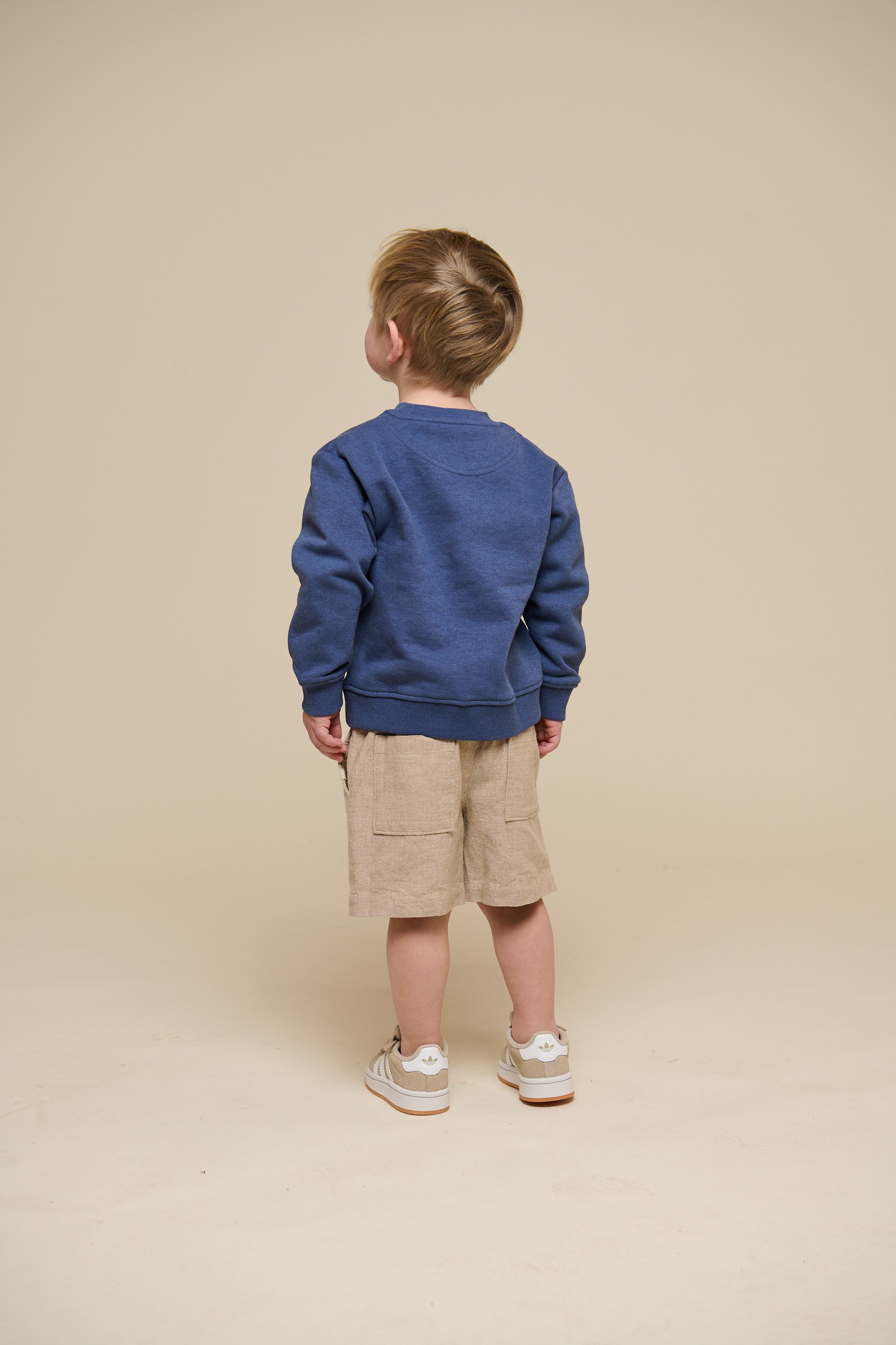 Sweatshirt med rund hals - Kids - Indigo Blue Melange | 100888 Justin