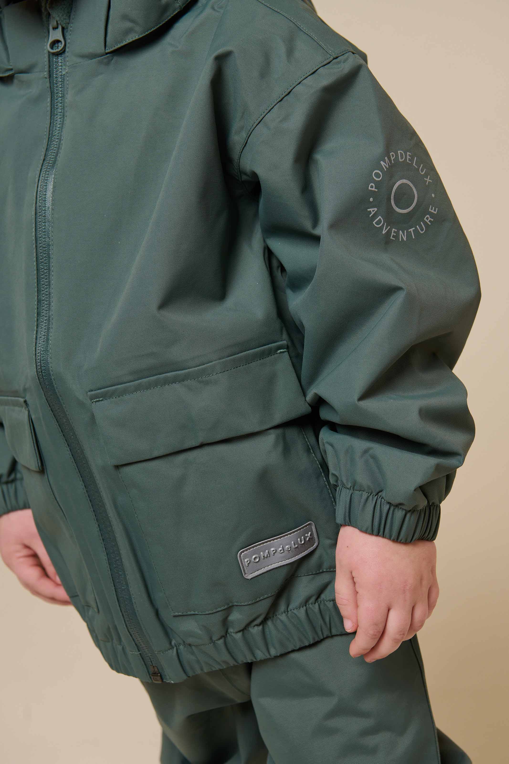 Skaljakke med påsyet lomme - Kids - Dusty Dark Green | 100501 Luke