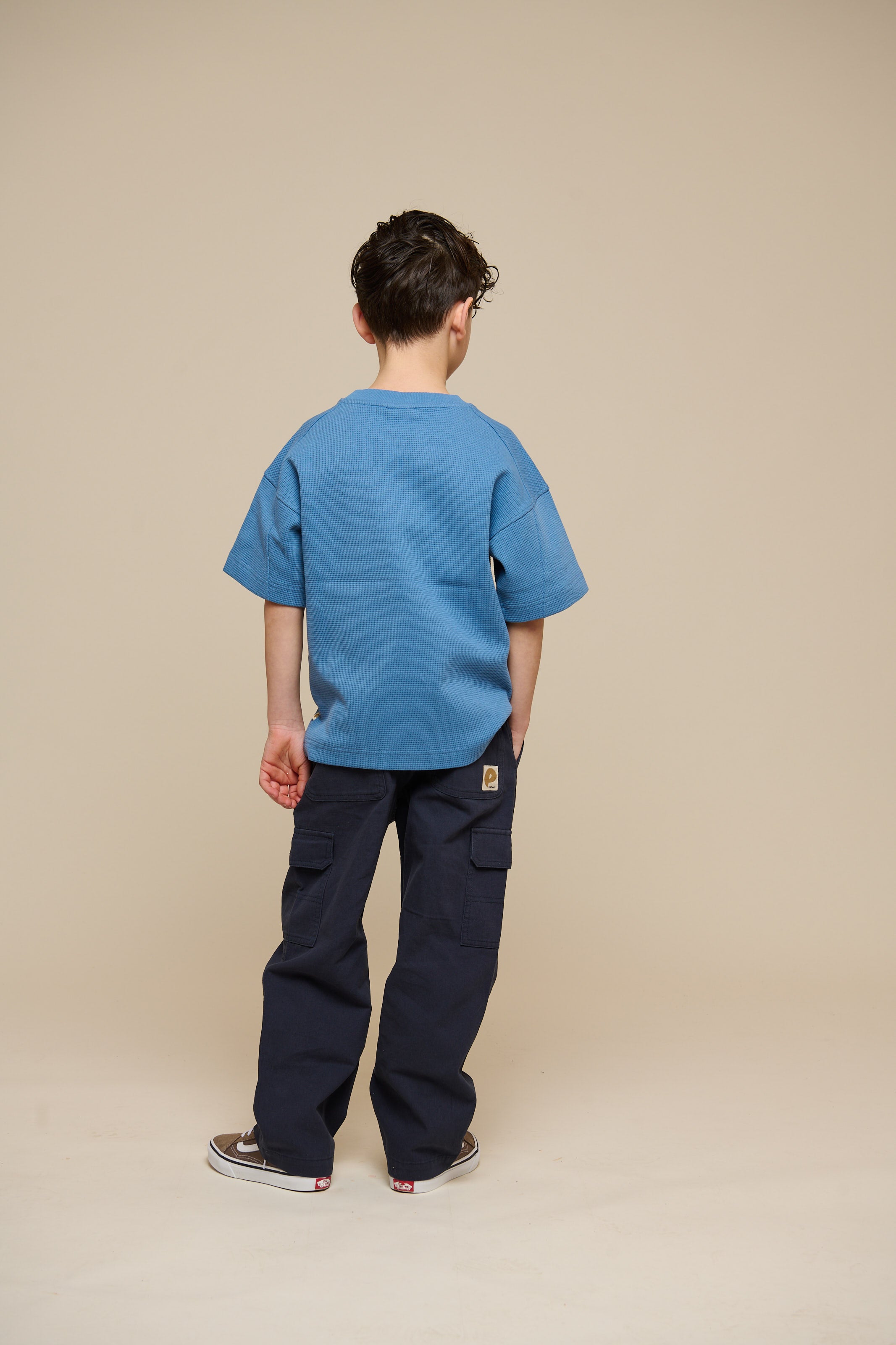 Vaffelstrikket T-shirt - Tween - Dusty Blue | 101151 Evan