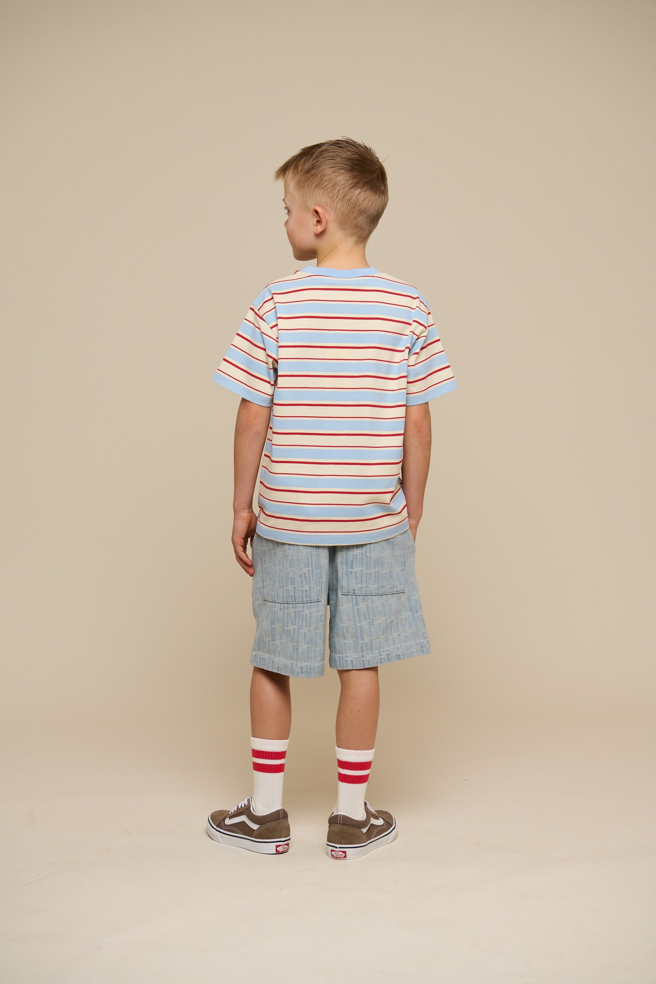Retro stribet T-shirt - Tween - Powder Blue | 101276 Steven