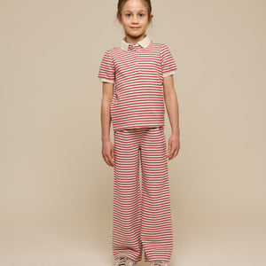 Stribet jersey polo - Tween - Cherry Red | 101003 Emmie