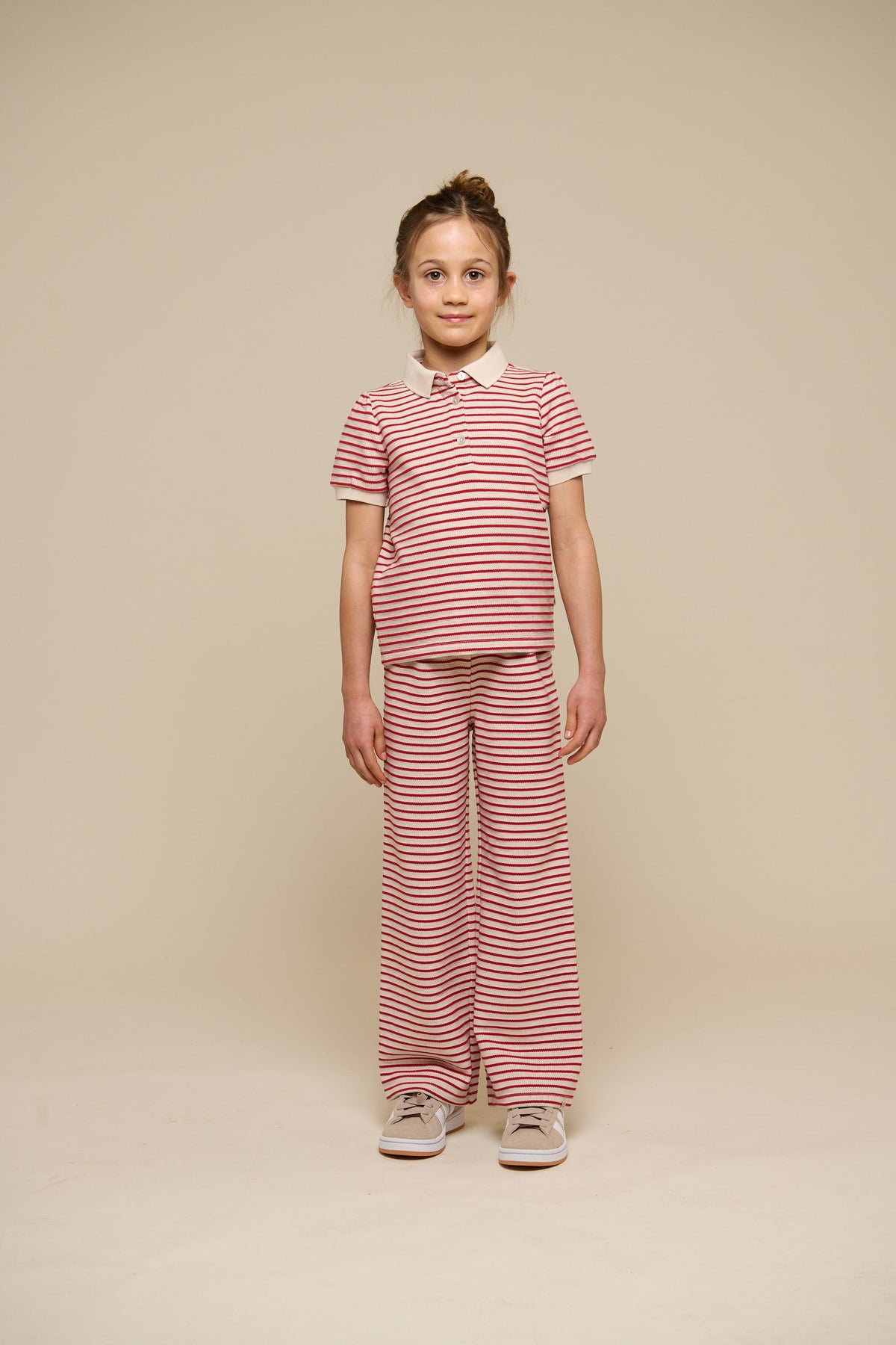 Stribet jersey polo - Tween - Cherry Red | 101003 Emmie