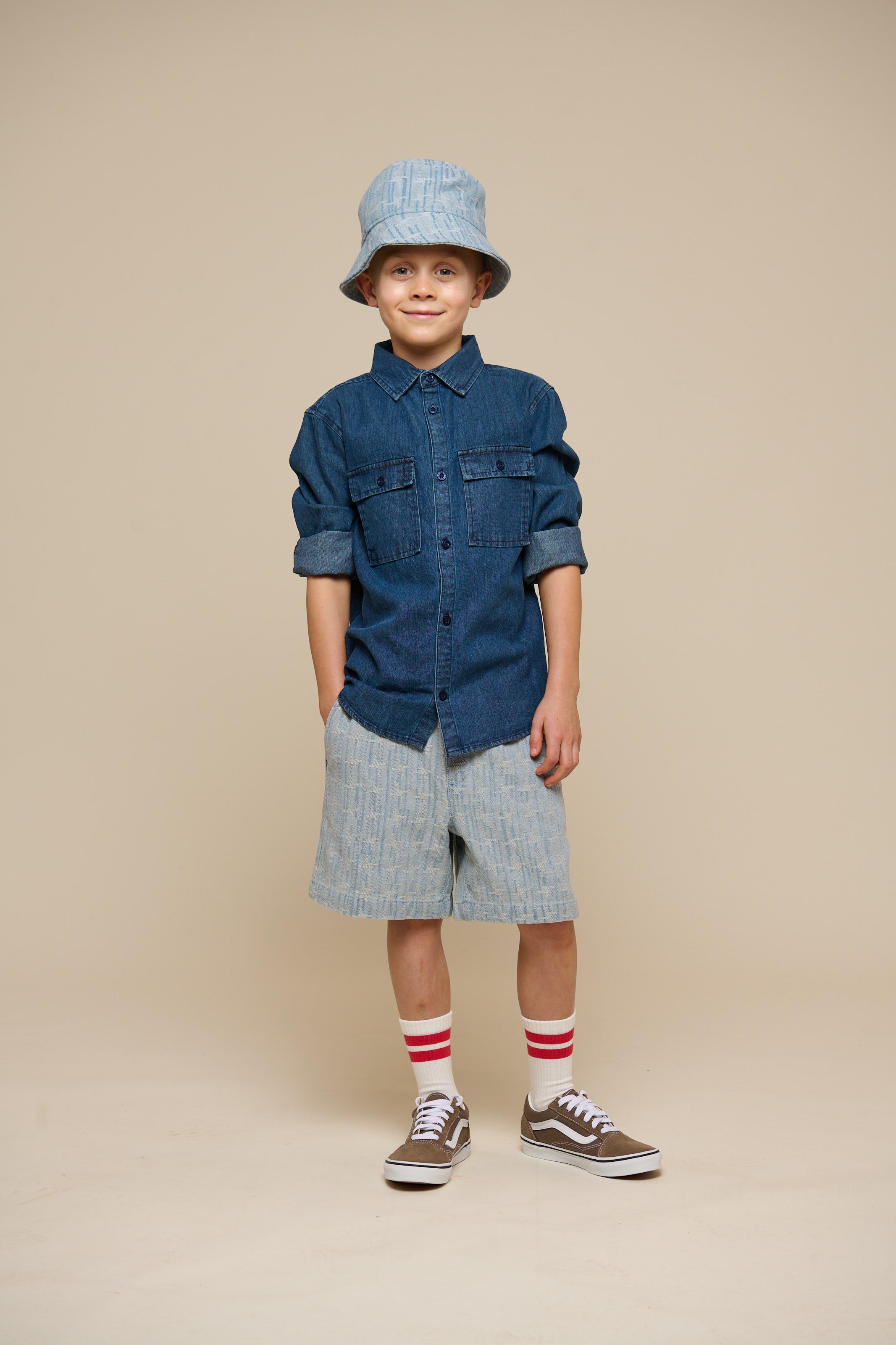 Denimskjorte- Kids - Mørkeblå Denim | 100176 Delhi
