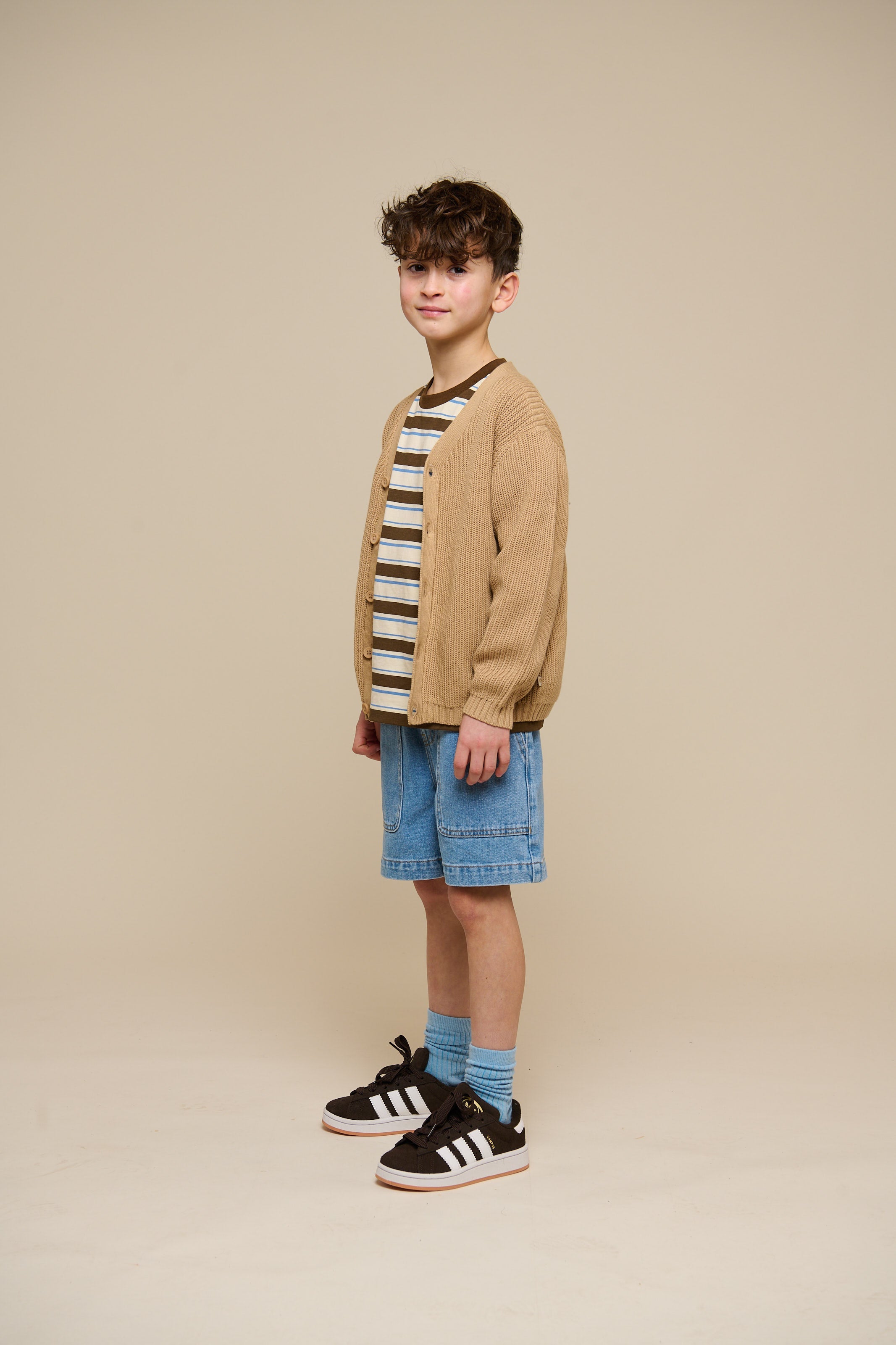 Cardigan i patentstrik - Tween - Beige | 101246 Clark