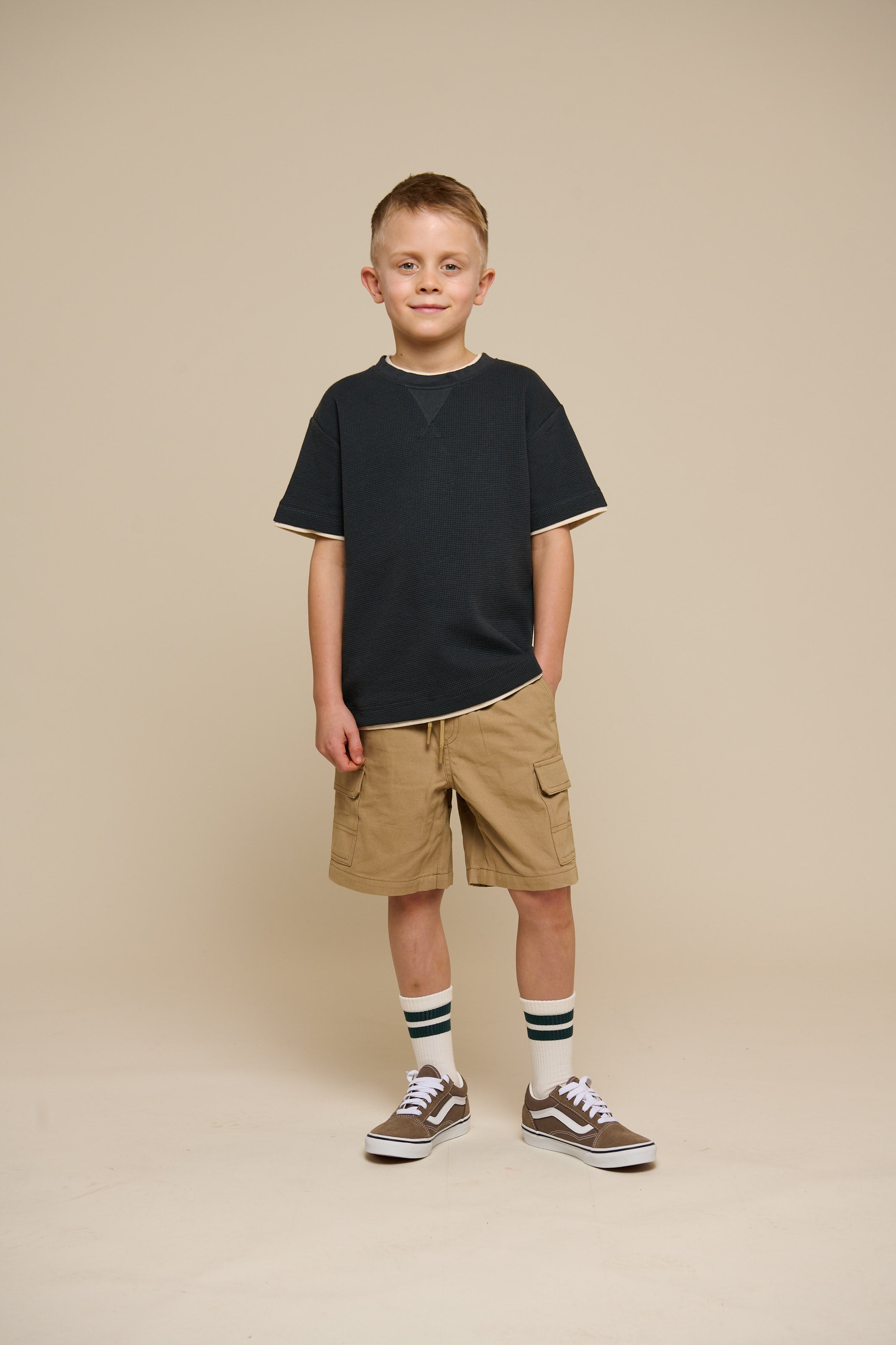 Kortærmet T-shirt med struktur - Tween - Forest Green | 100714 Malthe