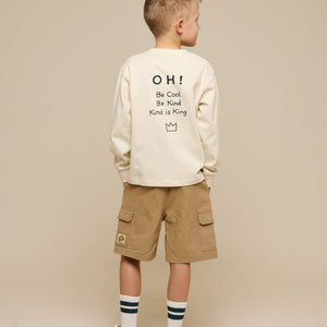 Oversize langærmet T-shirt - Tween - Off White | 100853 August