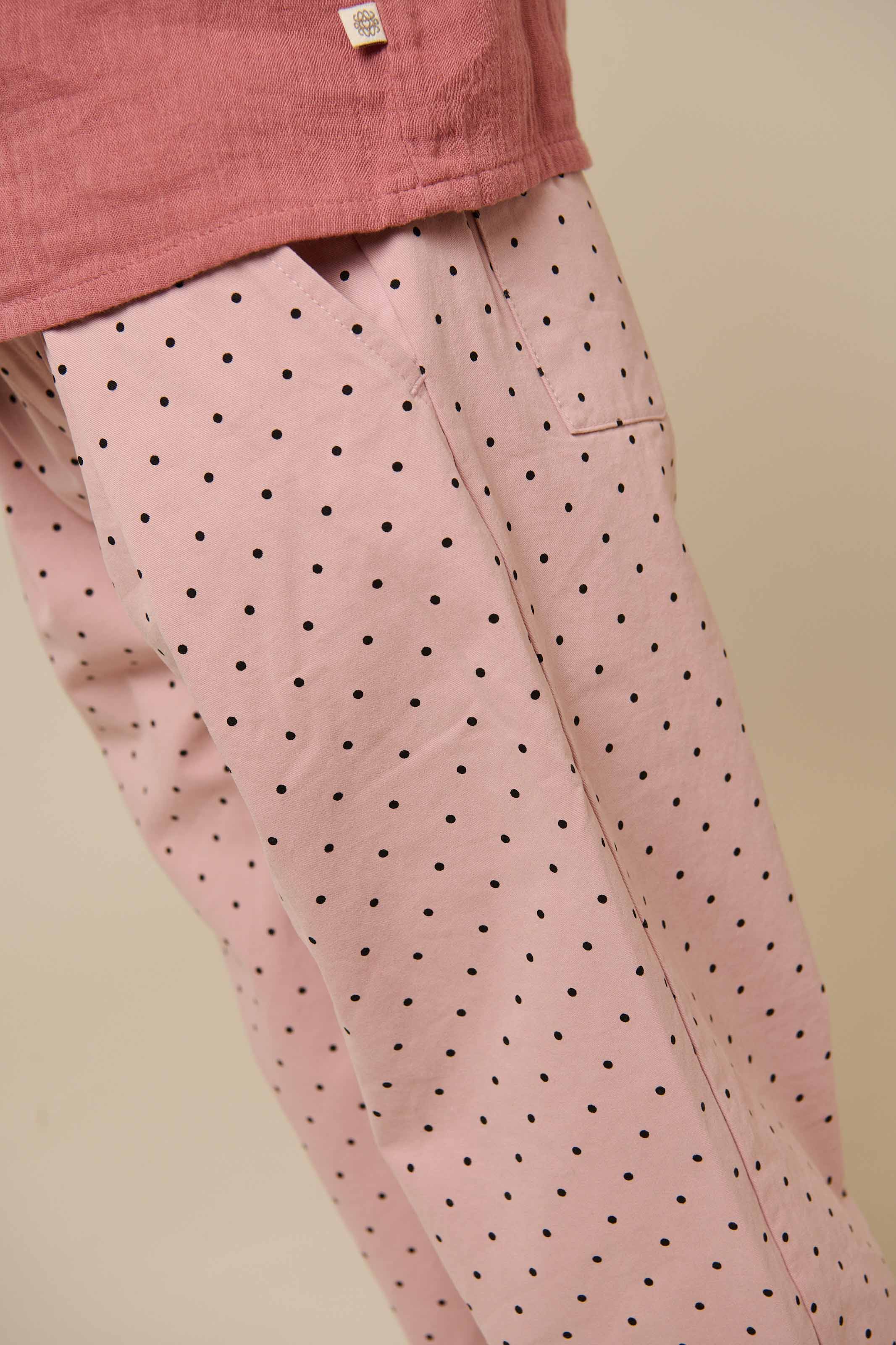 Twill-Bukser med prikker - Tween - Rose | 100613 Iris
