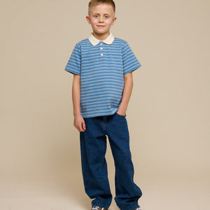 Stribet jersey poloshirt - Tween - Dusty Blue | 101176 Otto