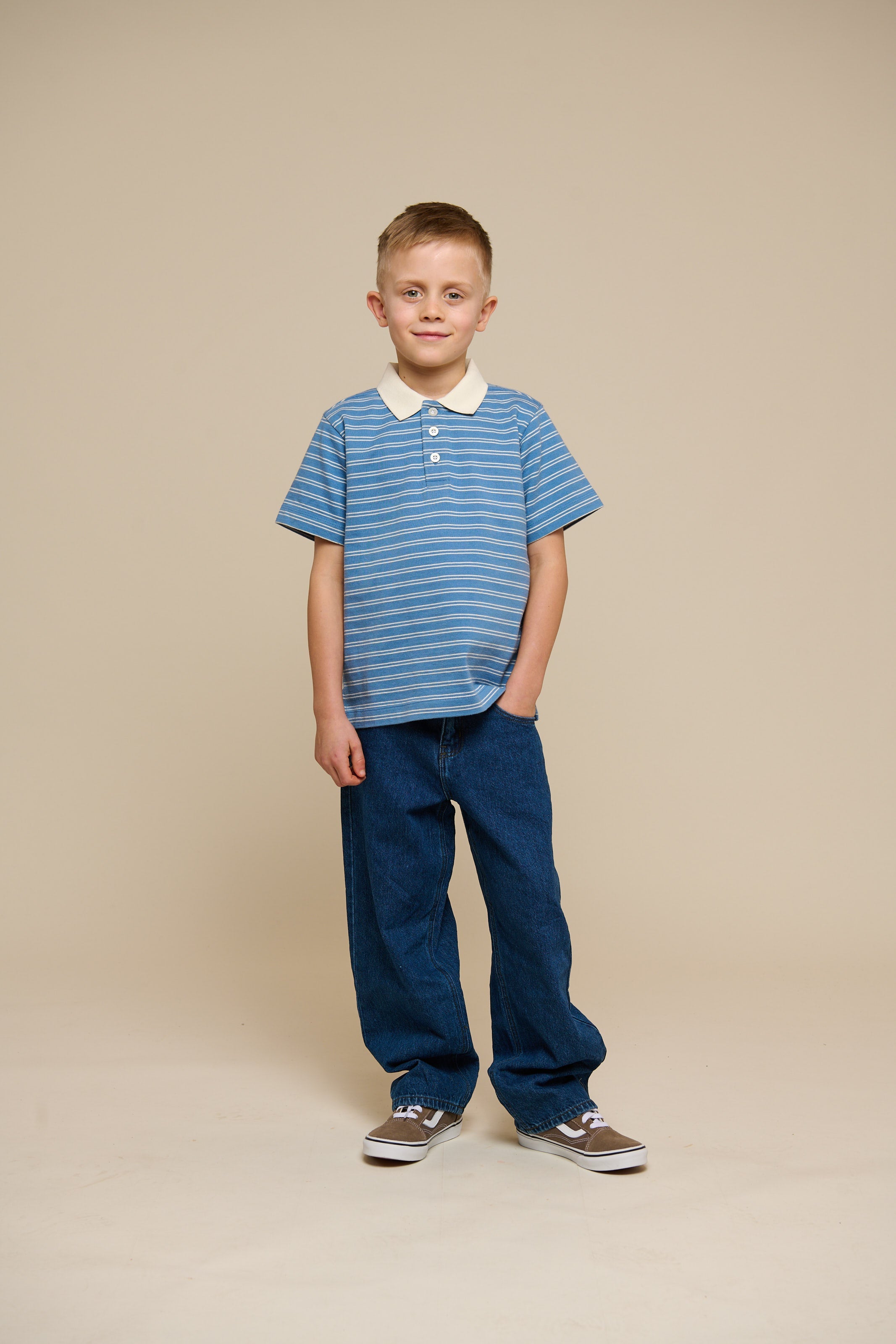 Stribet jersey poloshirt - Tween - Dusty Blue | 101176 Otto