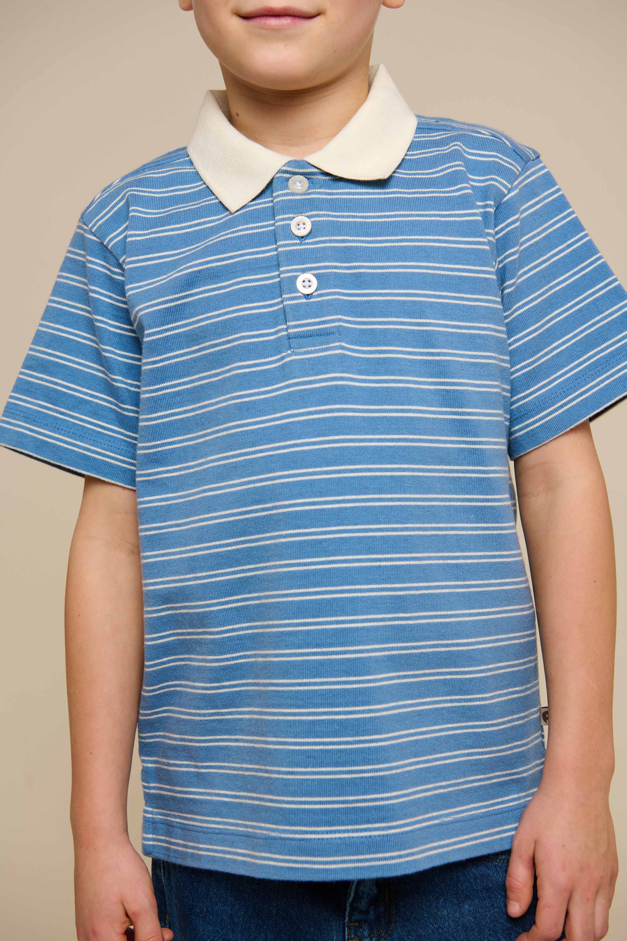 Stribet jersey poloshirt - Tween - Dusty Blue | 101176 Otto