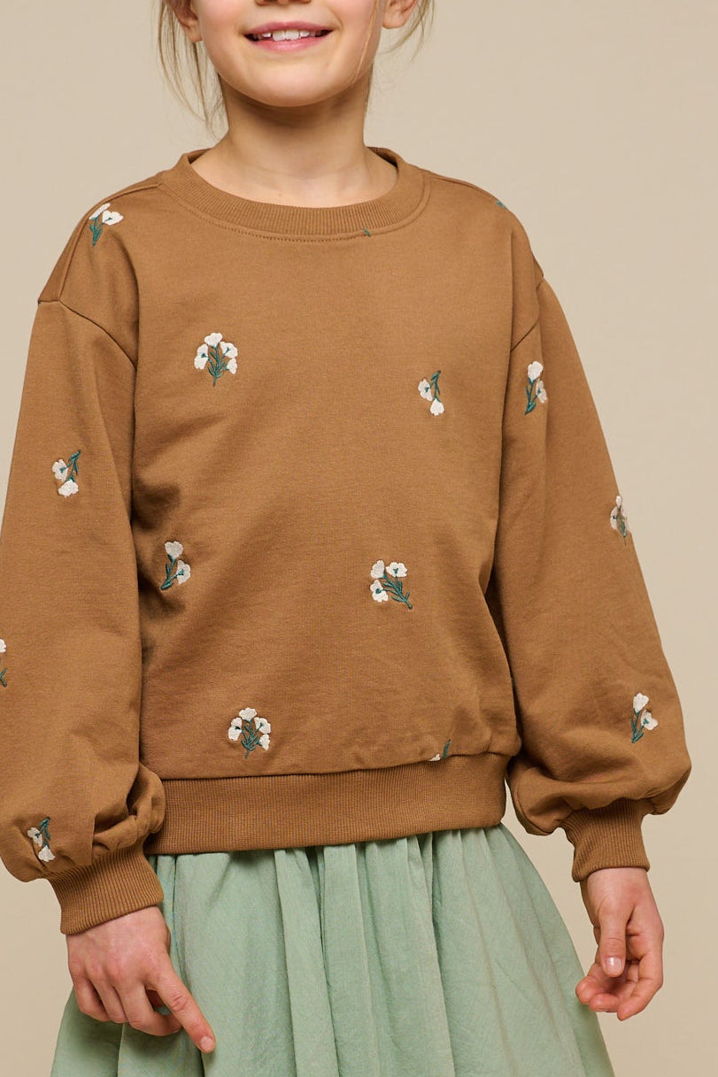 Broderet crewneck sweatshirt - Tween - Coconut | 101214 Kimber
