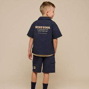 Canvas skjortejakke med lynlås - Tween - Navy | 101127 Isack