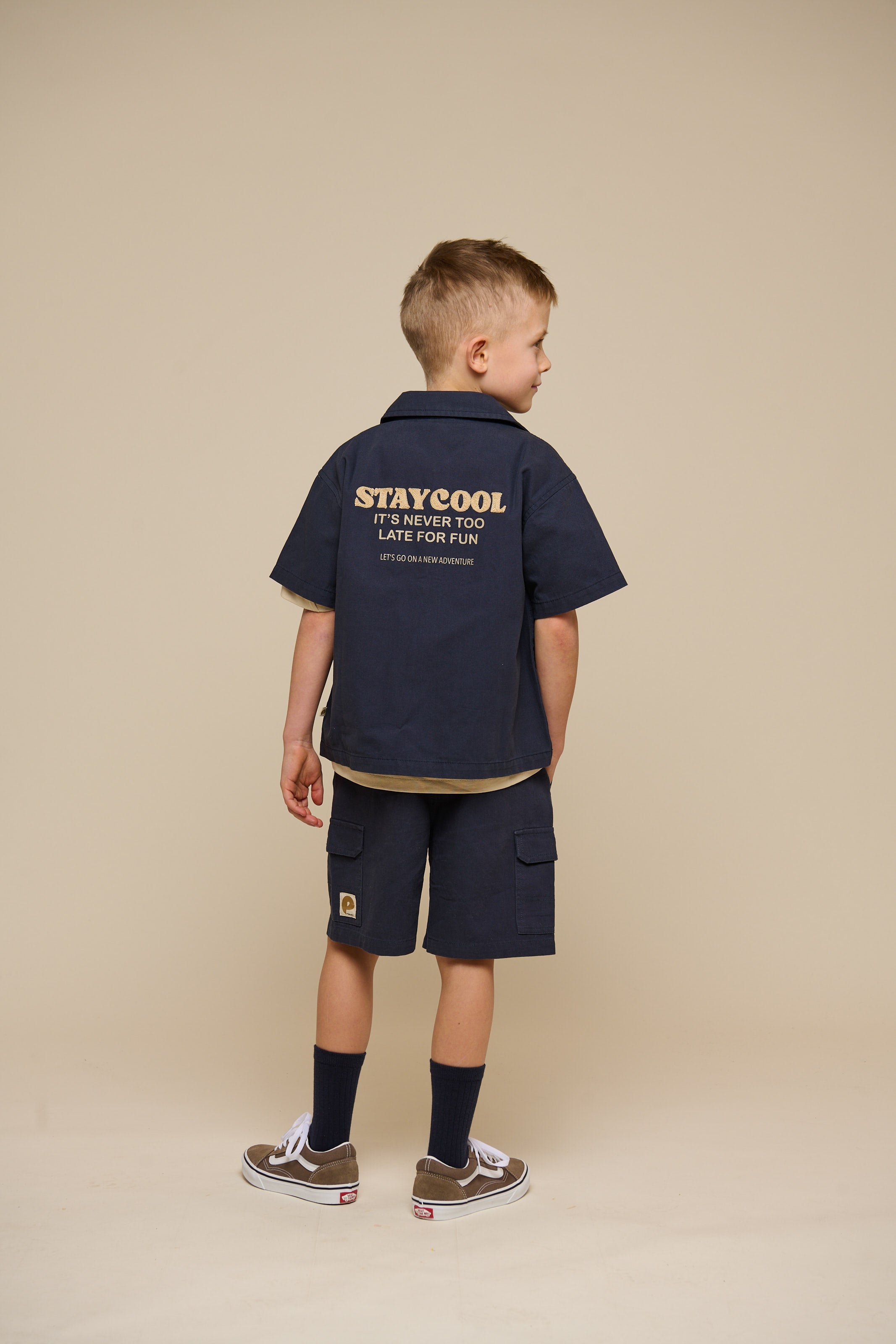 Canvas skjortejakke med lynlås - Kids - Navy | 101126 Isack