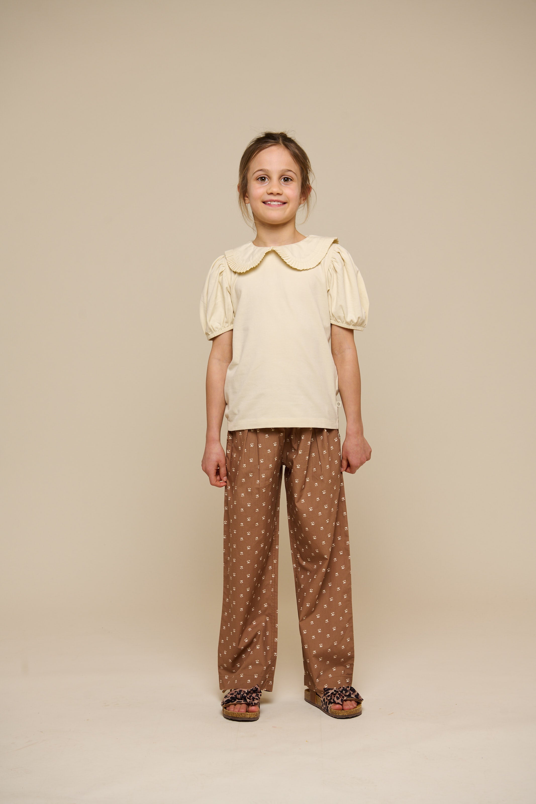 Jerseybluse med krave - Tween - Offwhite | 101278 Nini