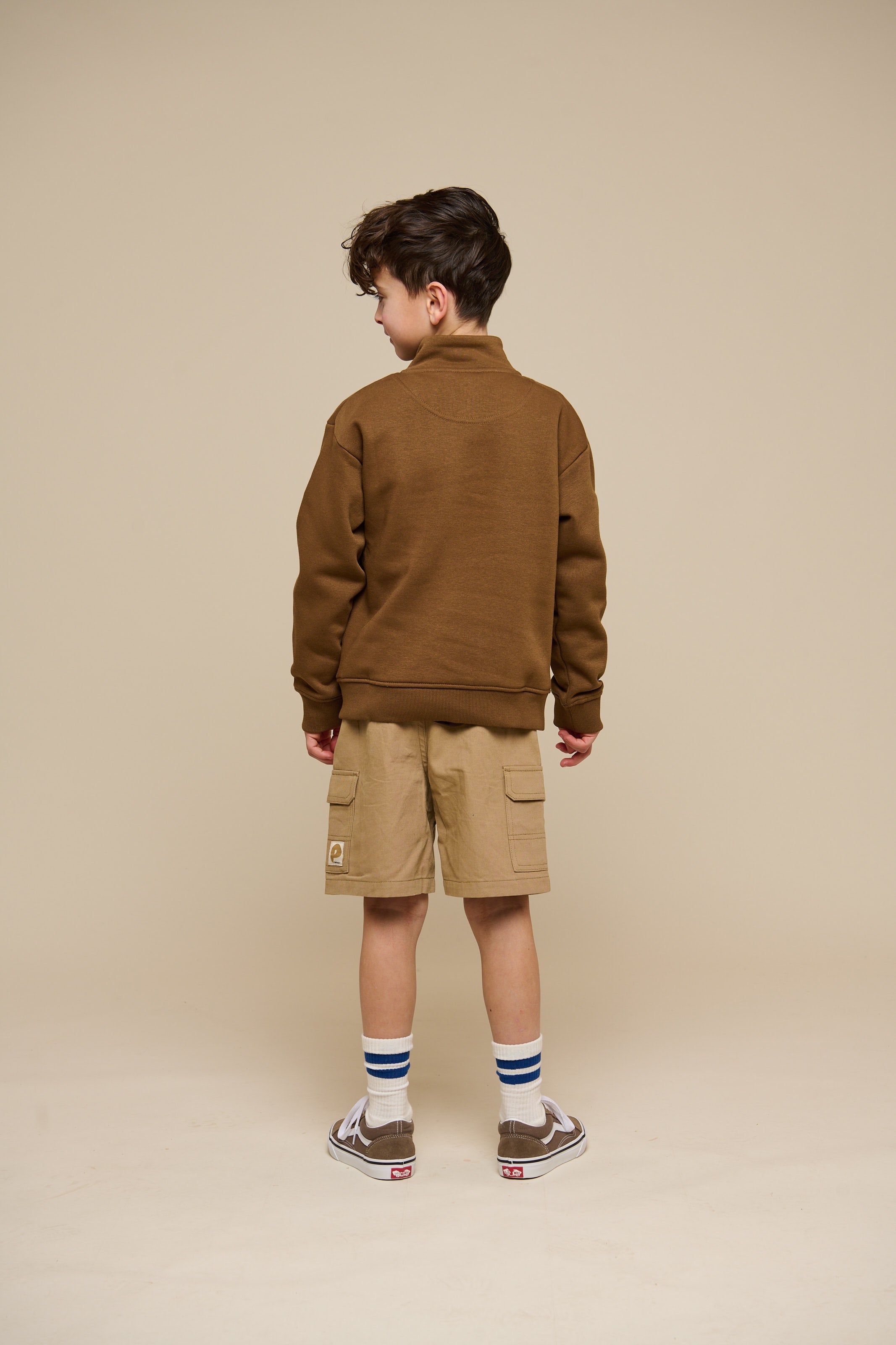 Sweatshirt med kort lynlås - Tween - Coffee | 100809 Tristan