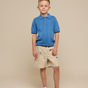 Strikket polo - Tween - Dusty Blue | 101244 Dylan