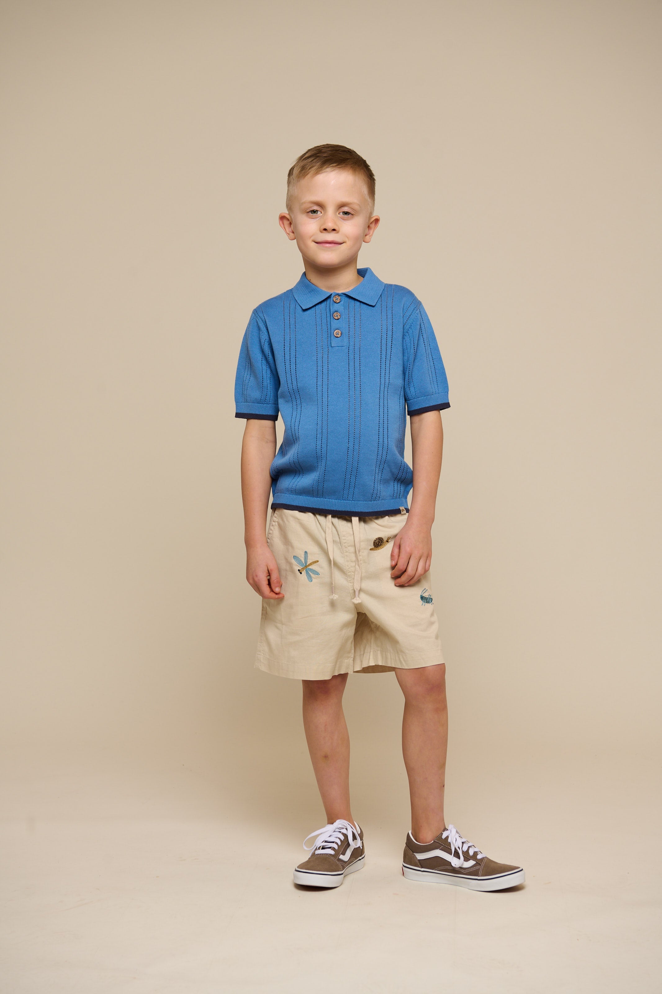 Strikket polo - Tween - Dusty Blue | 101244 Dylan