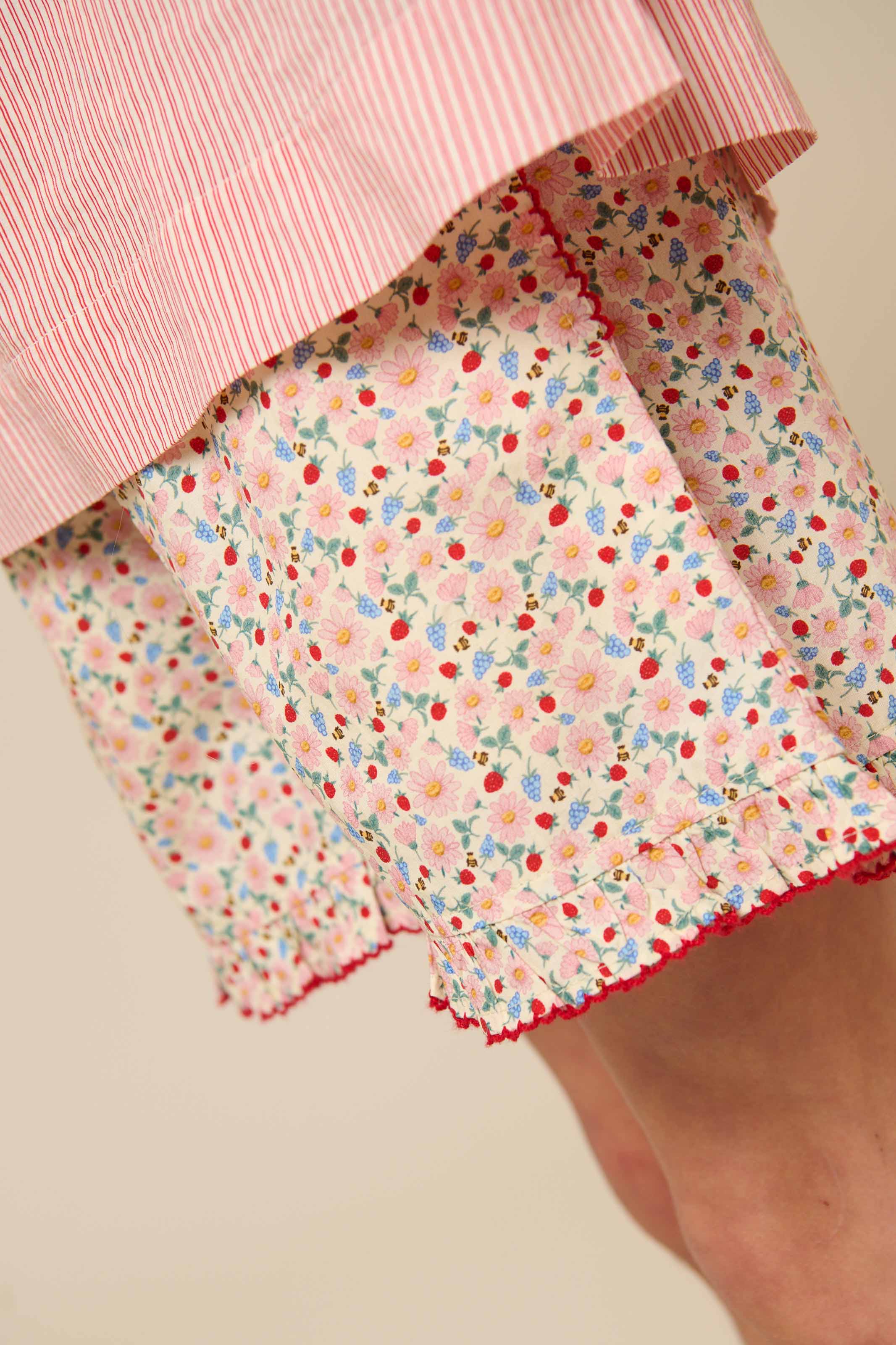 Blomsterprintede poplinshorts - Tween - Rose | 100957 Poppy