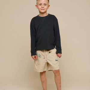 Langærmet T-shirt med struktur - Tween - Forest Green | 100708 Malthe