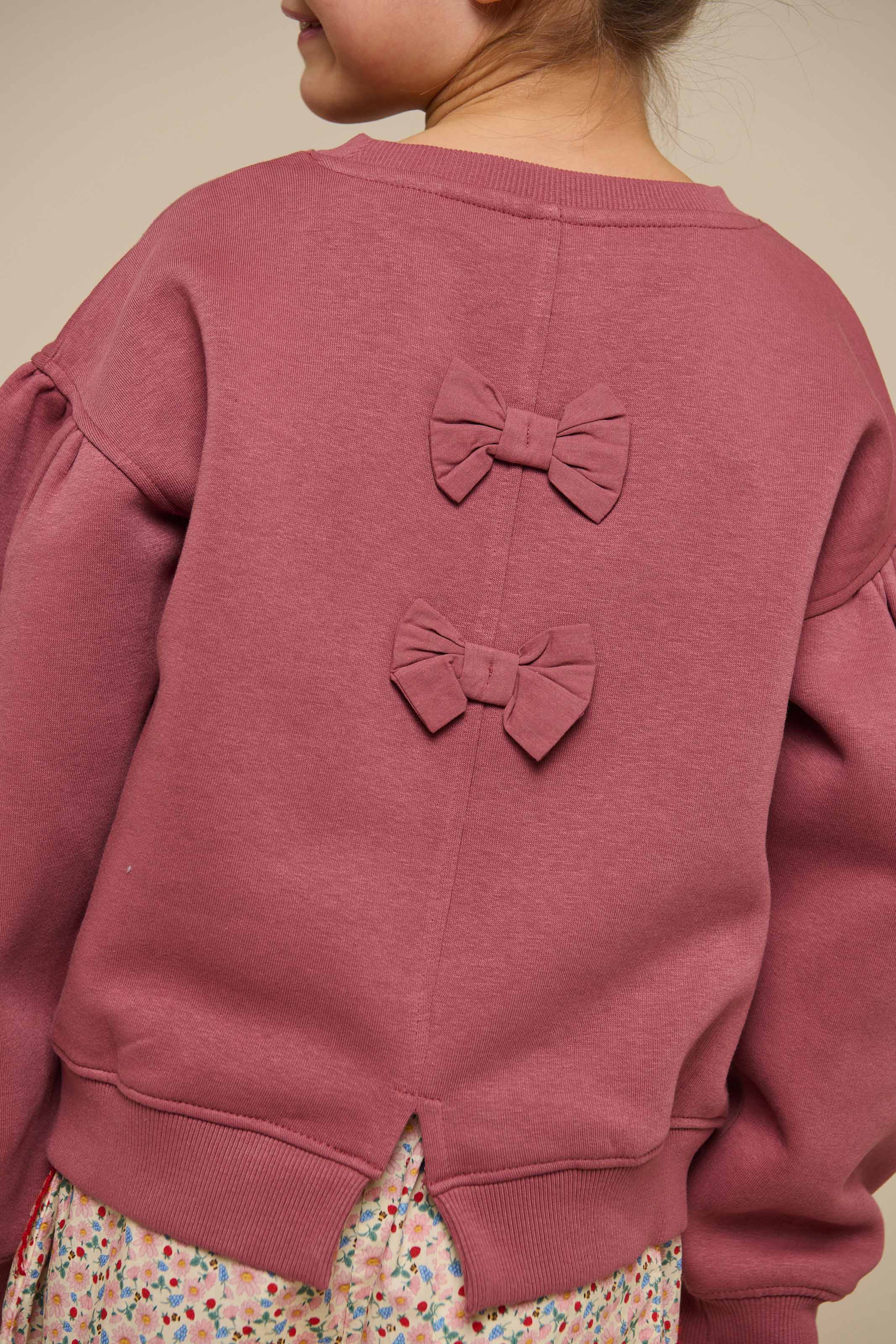 Sweatshirt med sløjfedetaljer - Tween - Vintage Red | 100813 Ruth