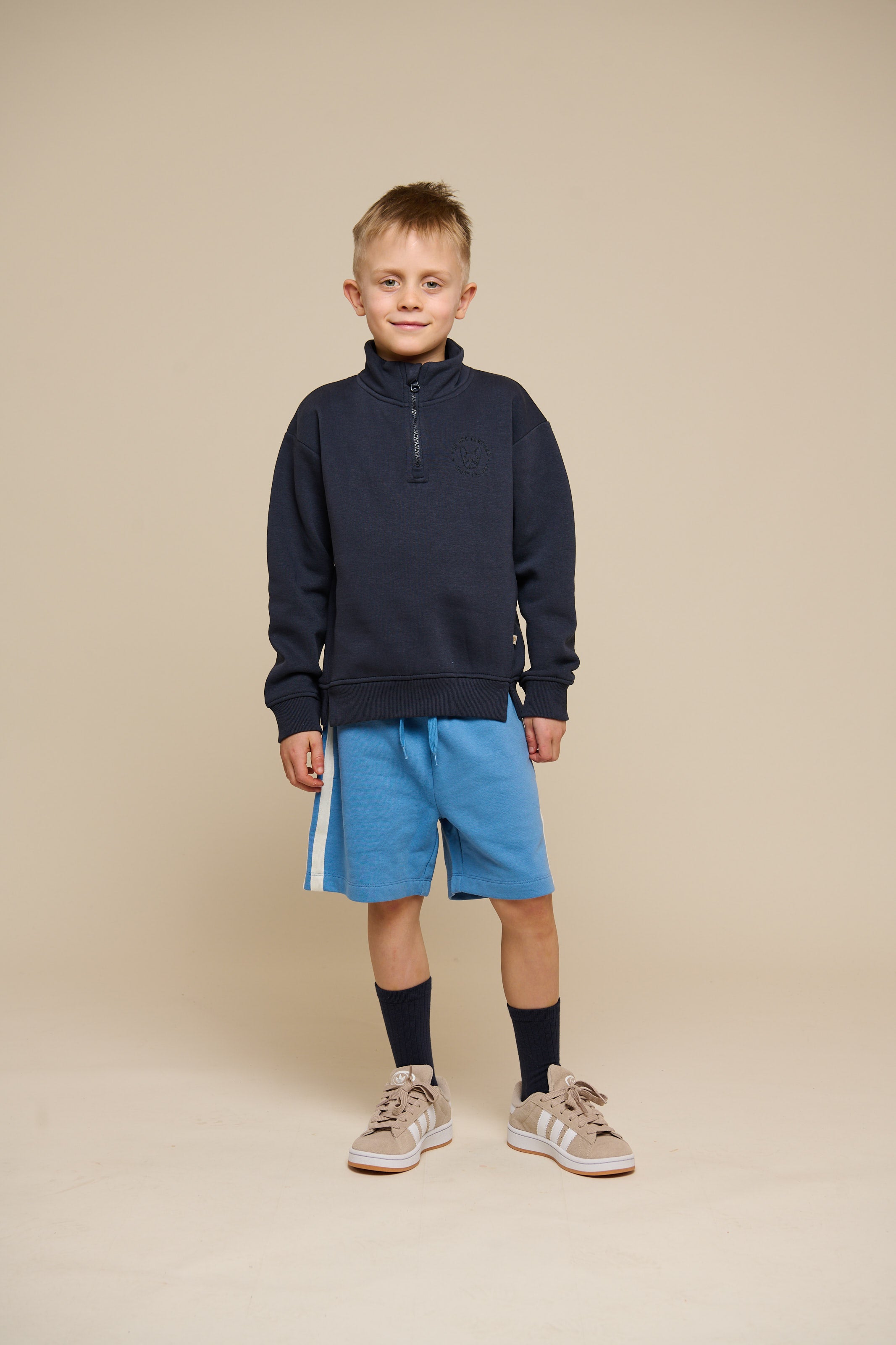 Sweatshirt med kort lynlĂĄs - Tween - Navy | 100807 Tristan
