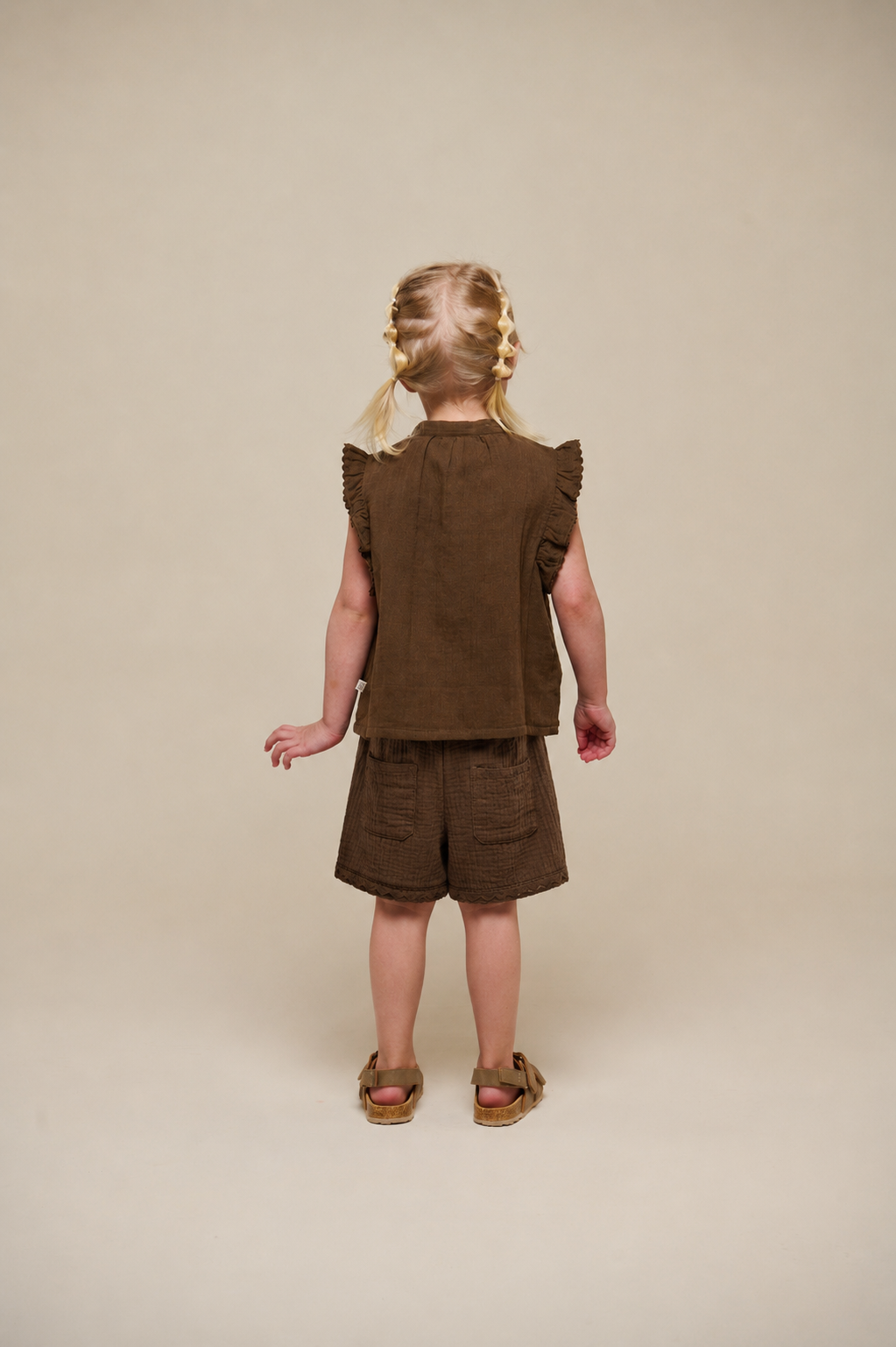 Shorts i musselin - Kids - Dark Brown | 100922 Jasmine