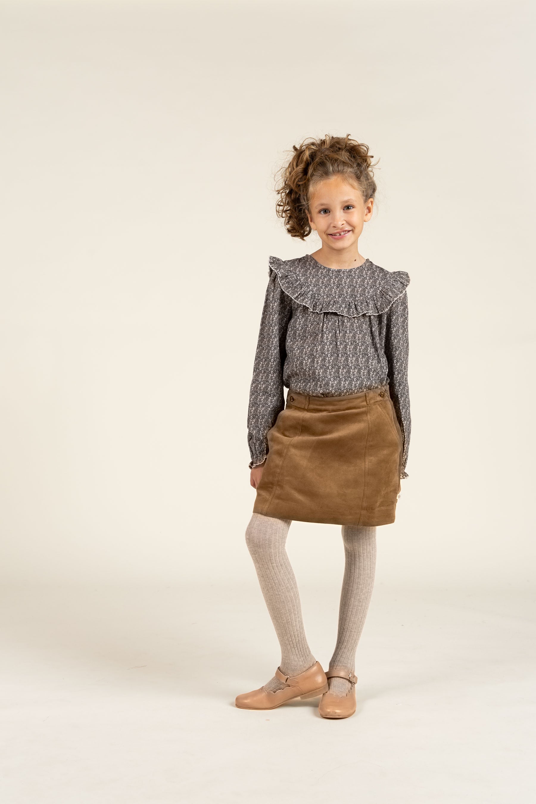 Nederdel i imiteret ruskind - Tween - Coffee | 100593 Selene