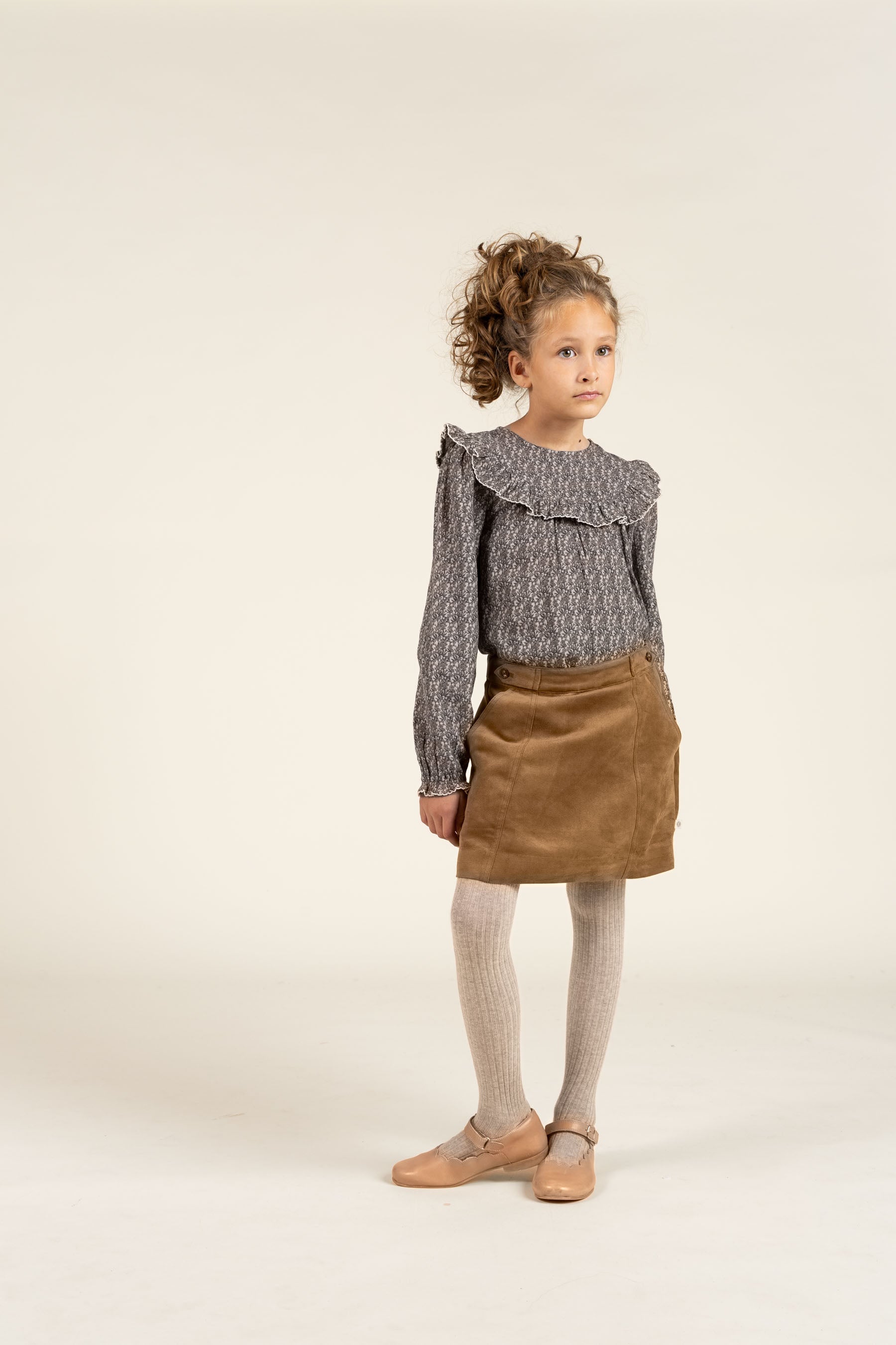 Nederdel i imiteret ruskind - Tween - Coffee | 100593 Selene