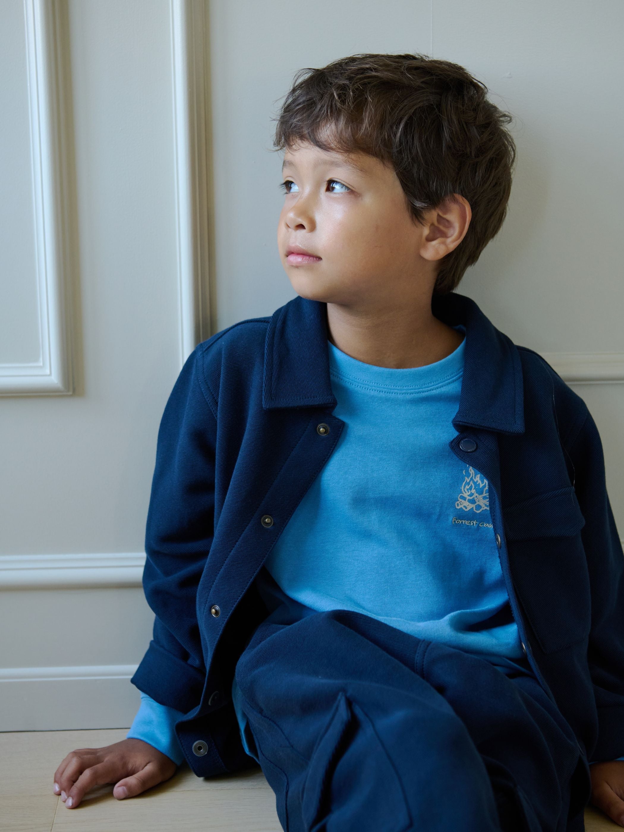 Overshirt i struktureret sweatkvalitet Tween - Navy | 101501 Wilder