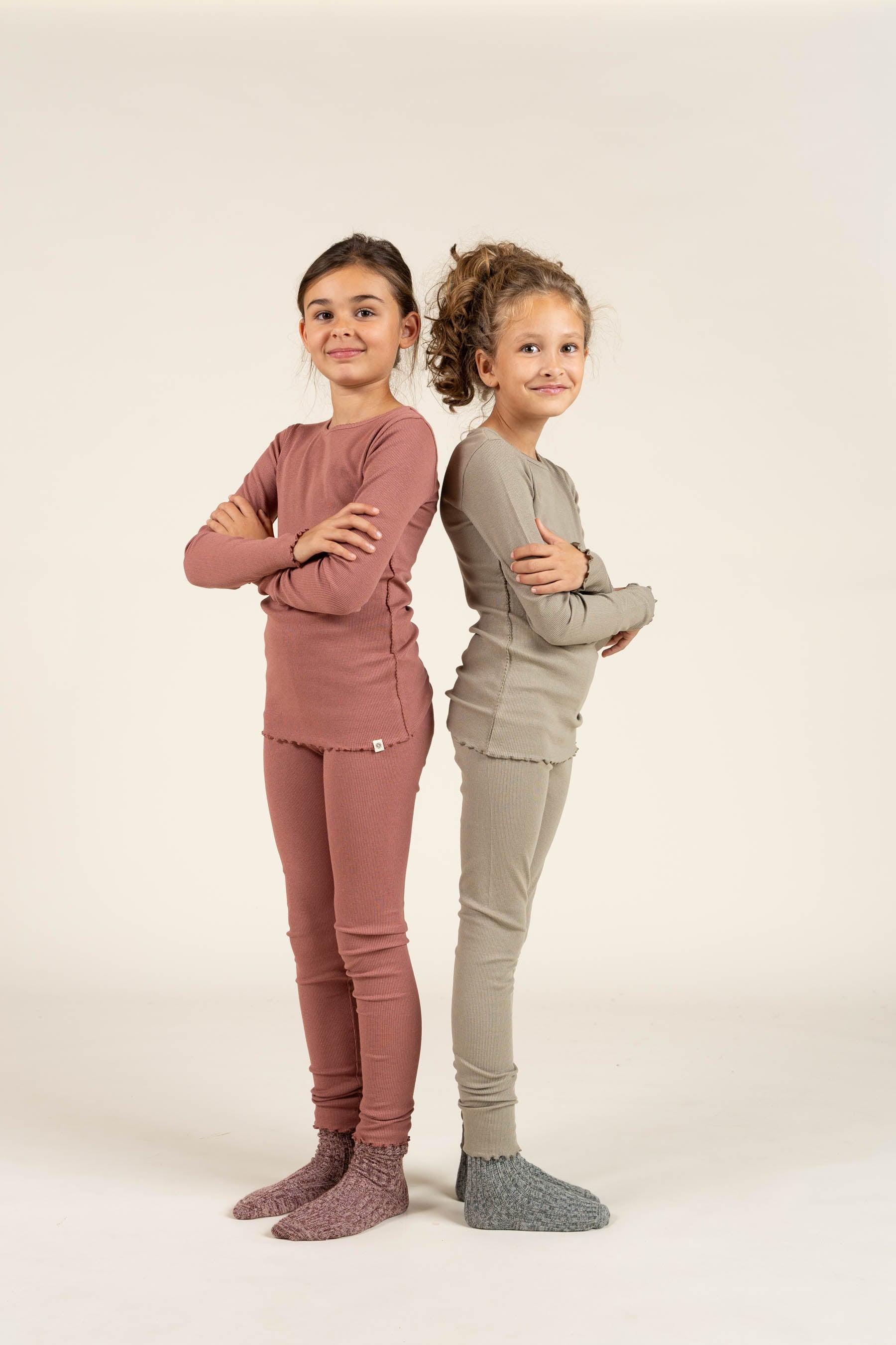 Rib-leggings i Modal - Tween - Old Rose | 100587 Mia