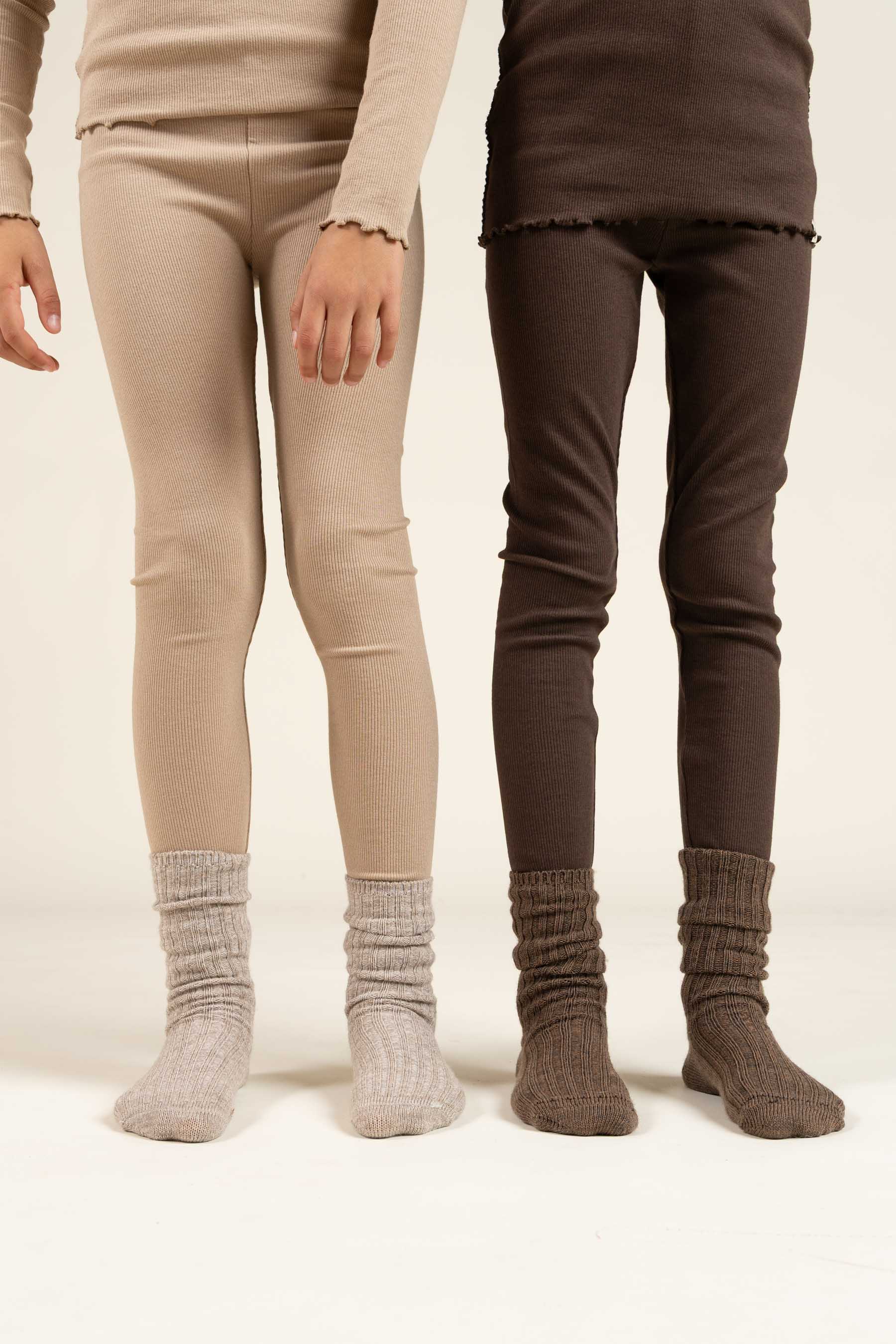 Rib-leggings i Modal - Tween - Chocolate | 100585 Mia