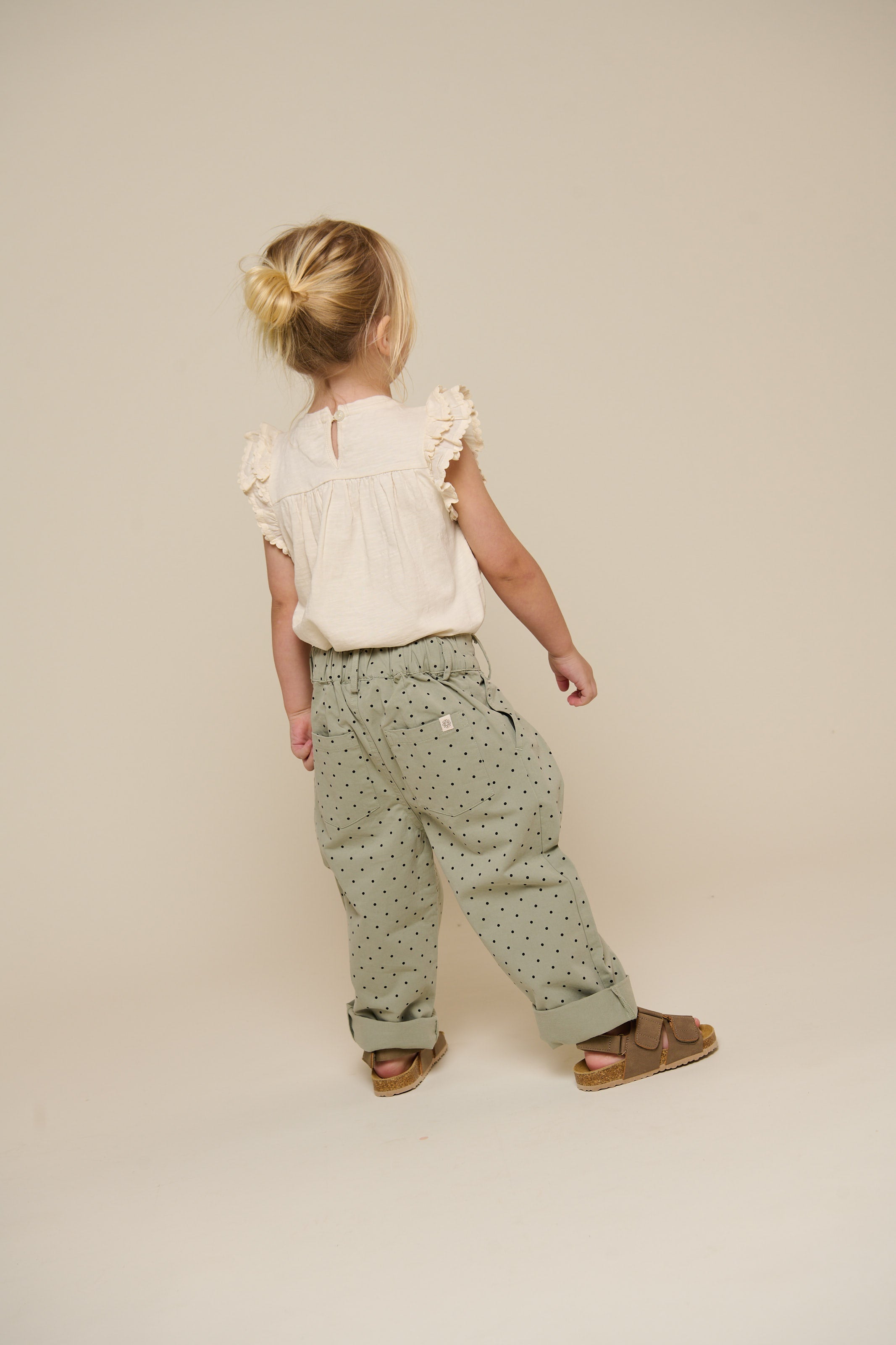 Twill-Bukser med prikker - Kids - Dusty Green | 100616 Iris