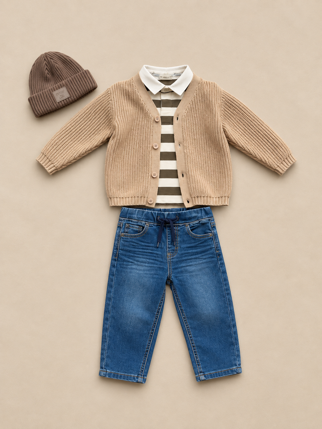 Cardigan i patentstrik - Kids - Beige | 101245 Clark