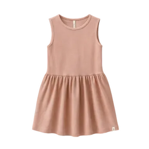Ærmeløs kjole i modalrib - Kids - Rose Tan | 101296 Lottie