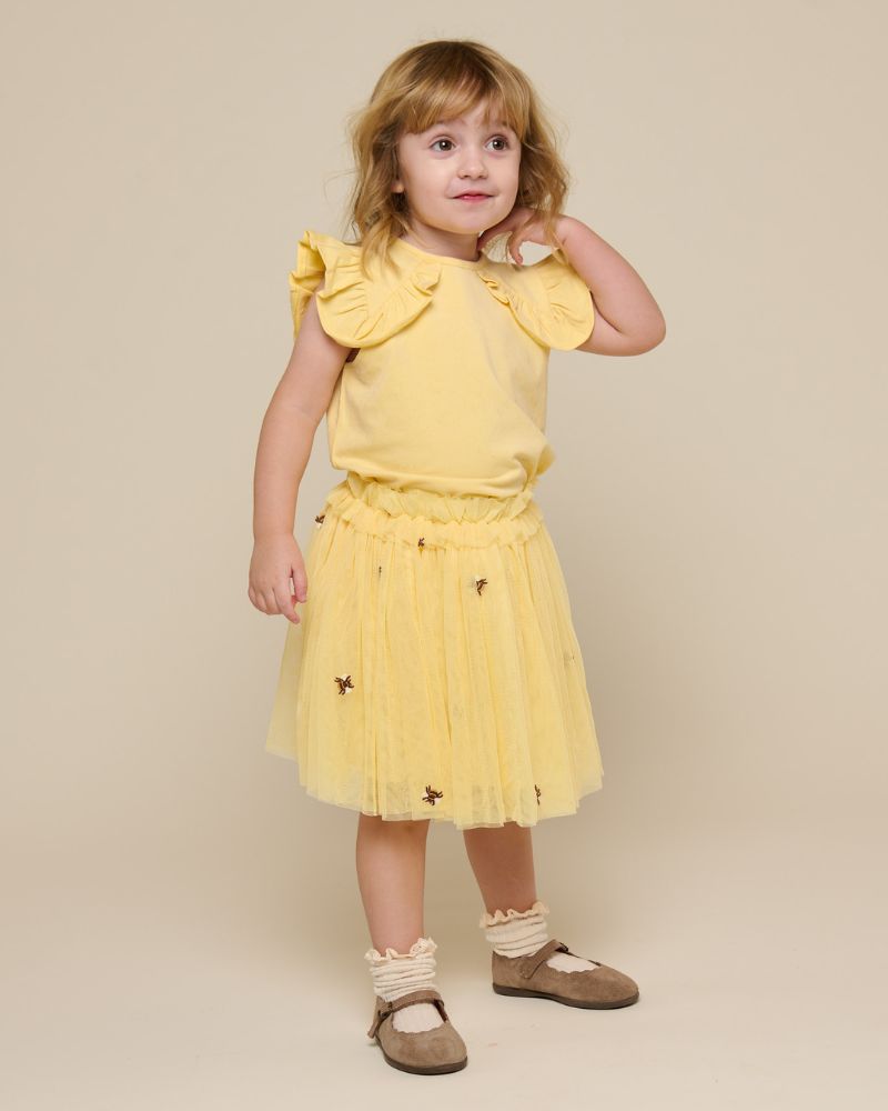 Jersey top med flæse - Kids - Sunlight | 101265 Selma