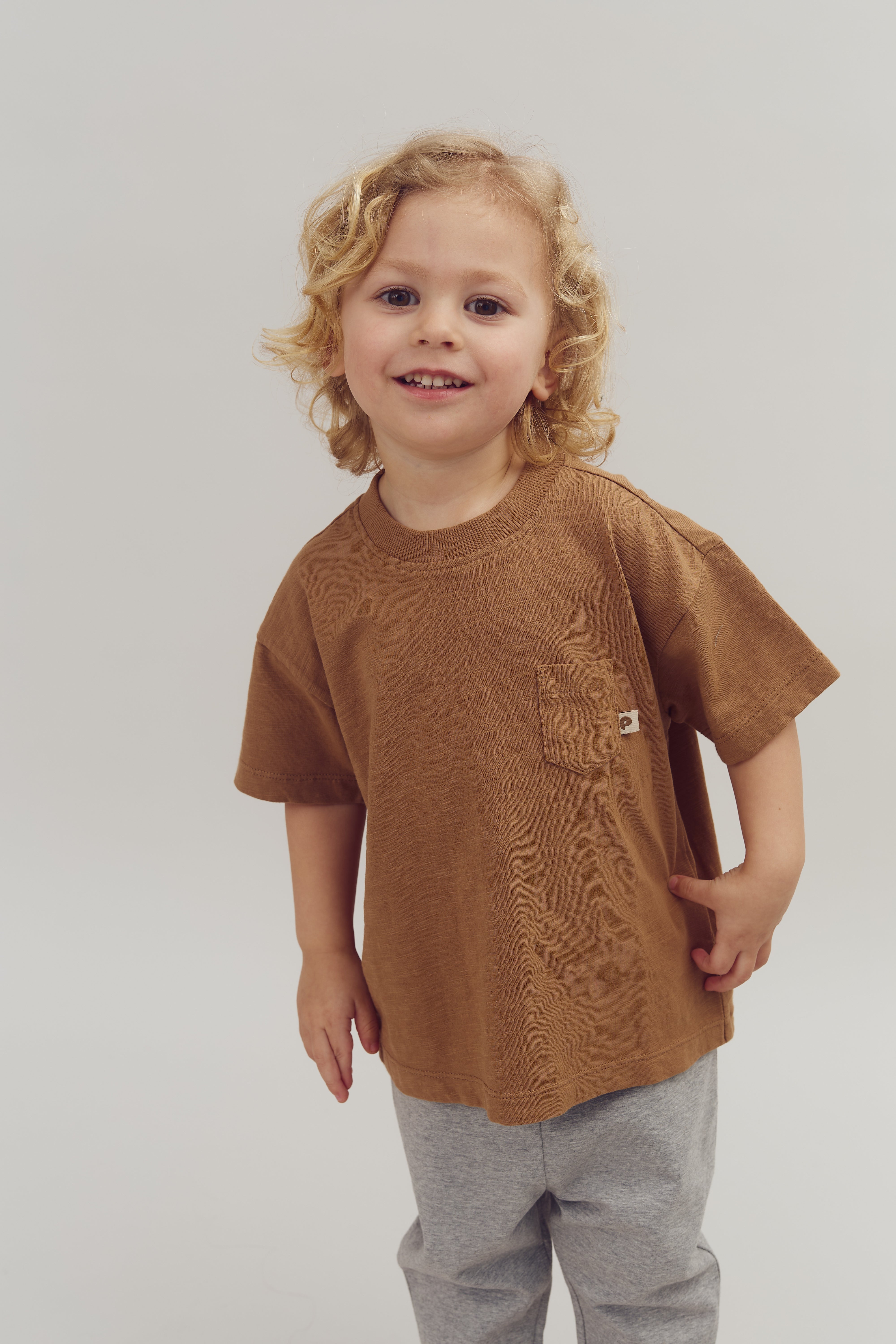 T-Shirt i Slub Jersey med Lomme - Fransk Beige | 100251 Emil
