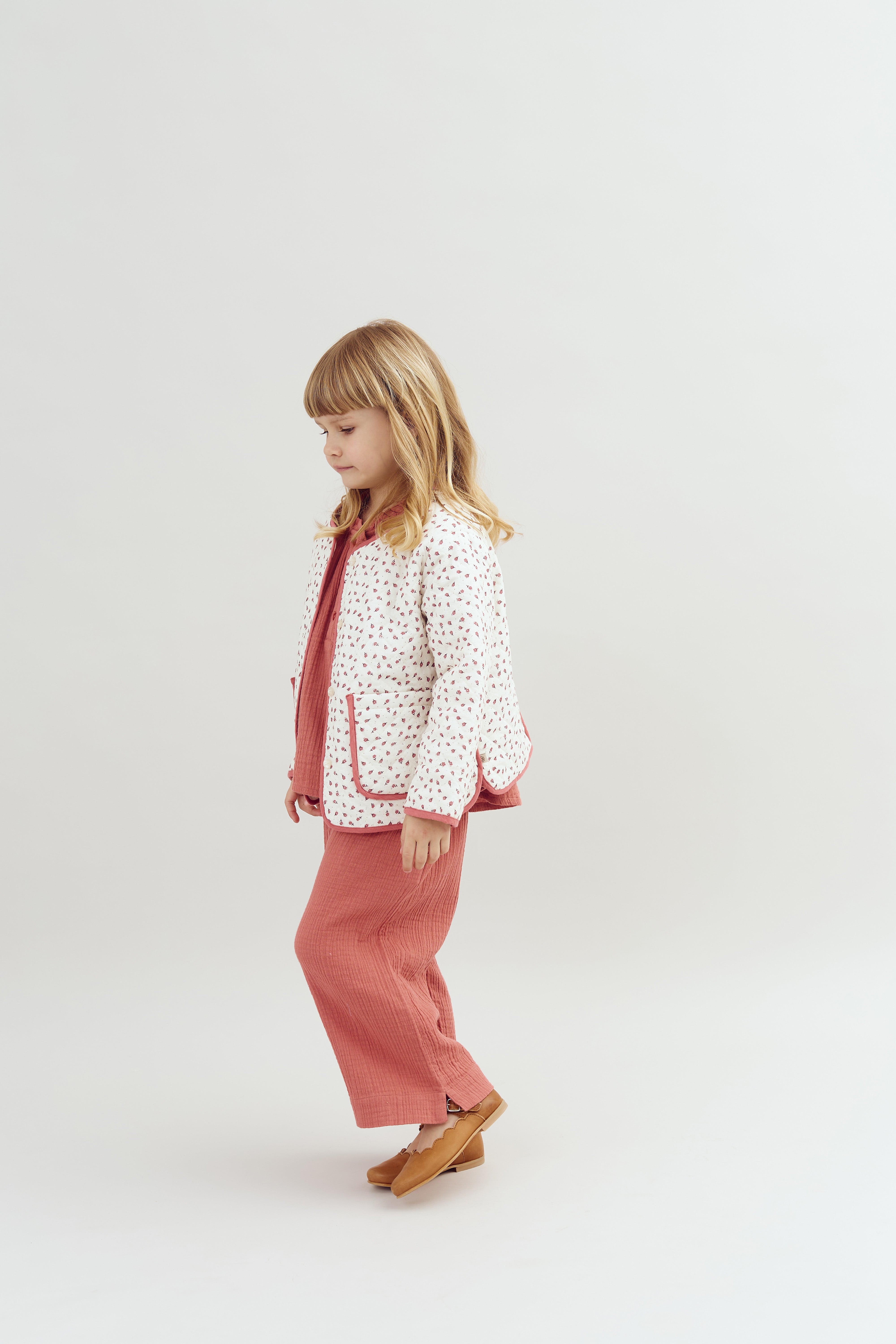 Cropped Bukser i Musselin - Blush | 100290 Ella