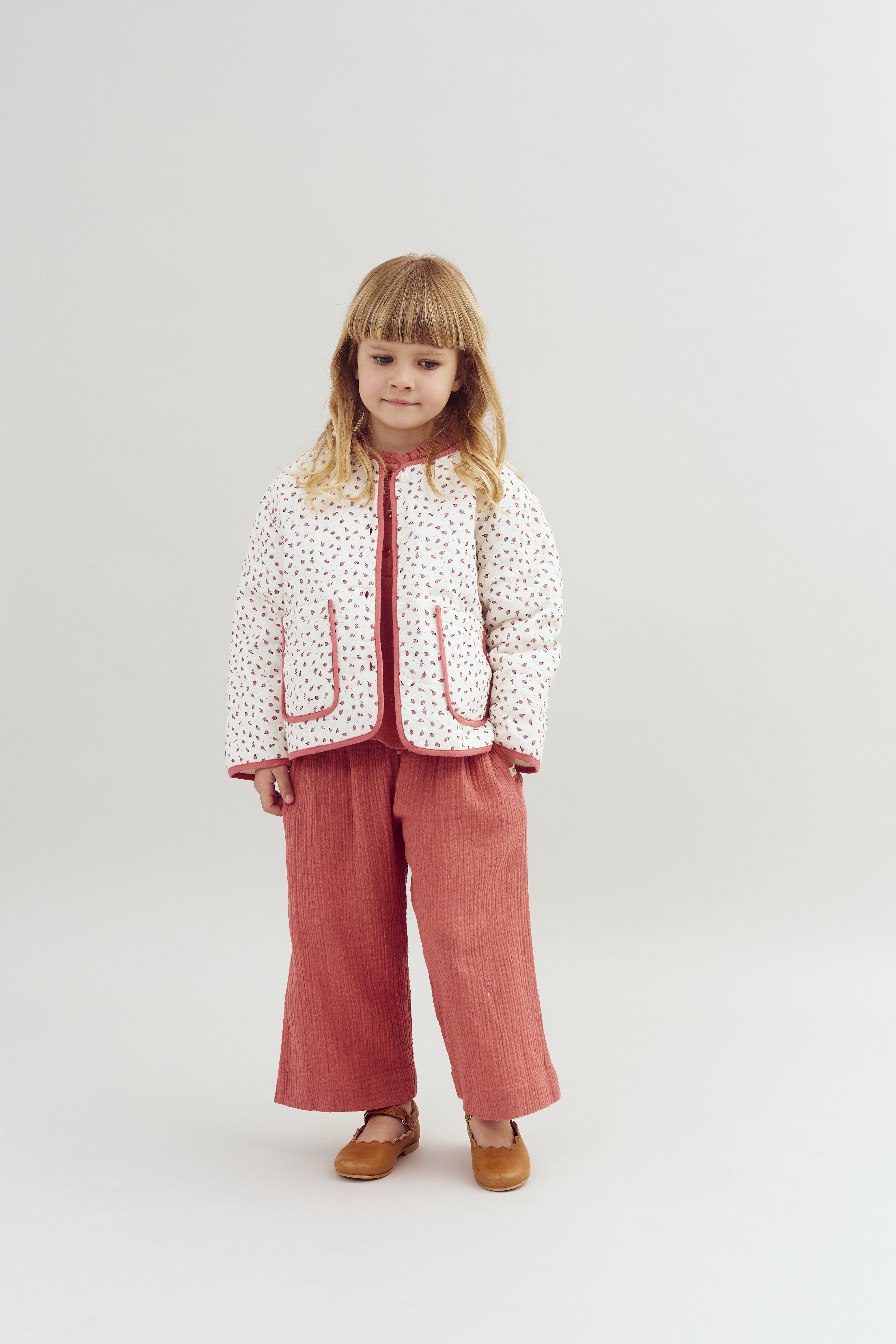 Cropped Bukser i Musselin - Blush | 100290 Ella