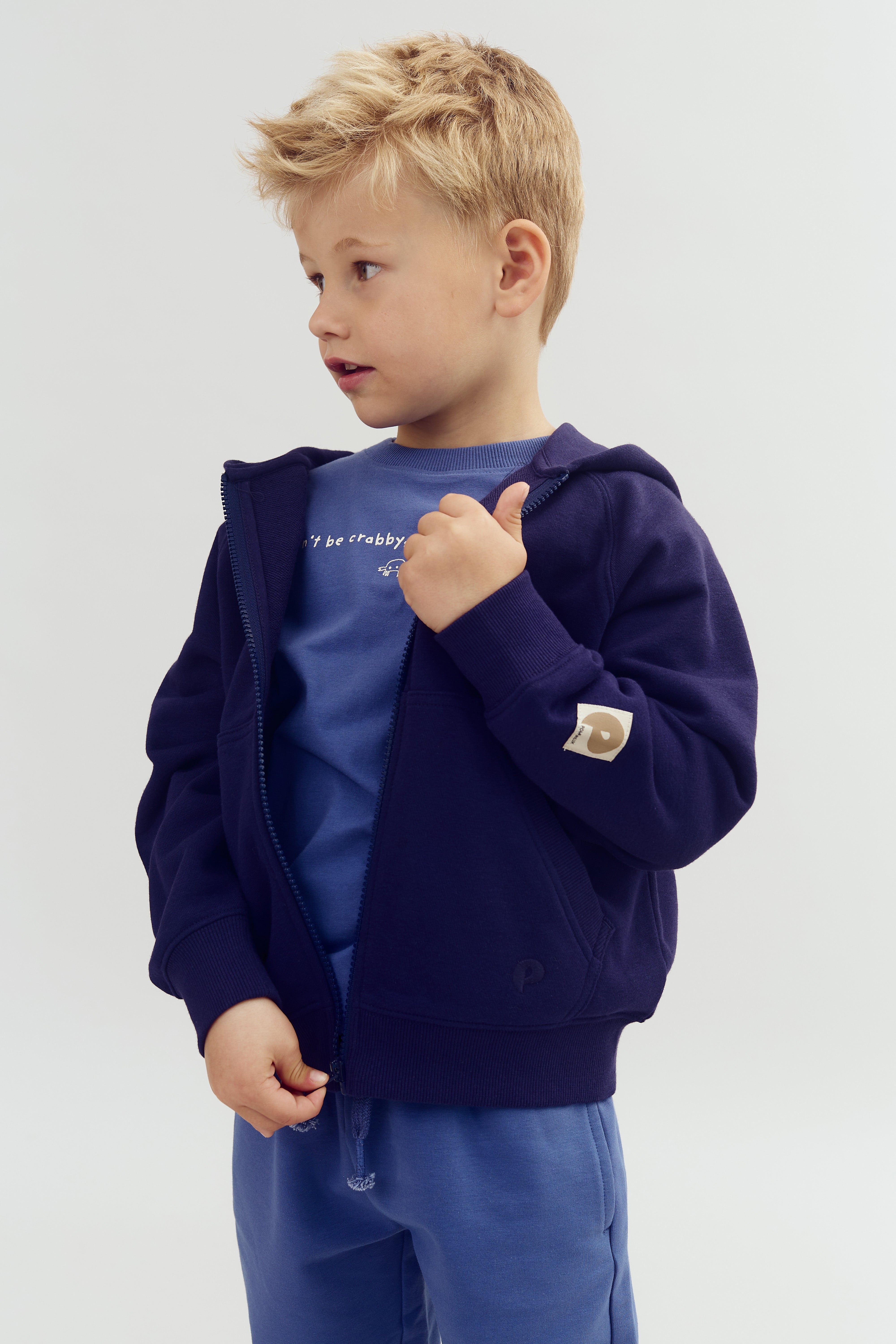 Klassisk Hoodie m. Lynlås - Marineblå | 100217 Felix