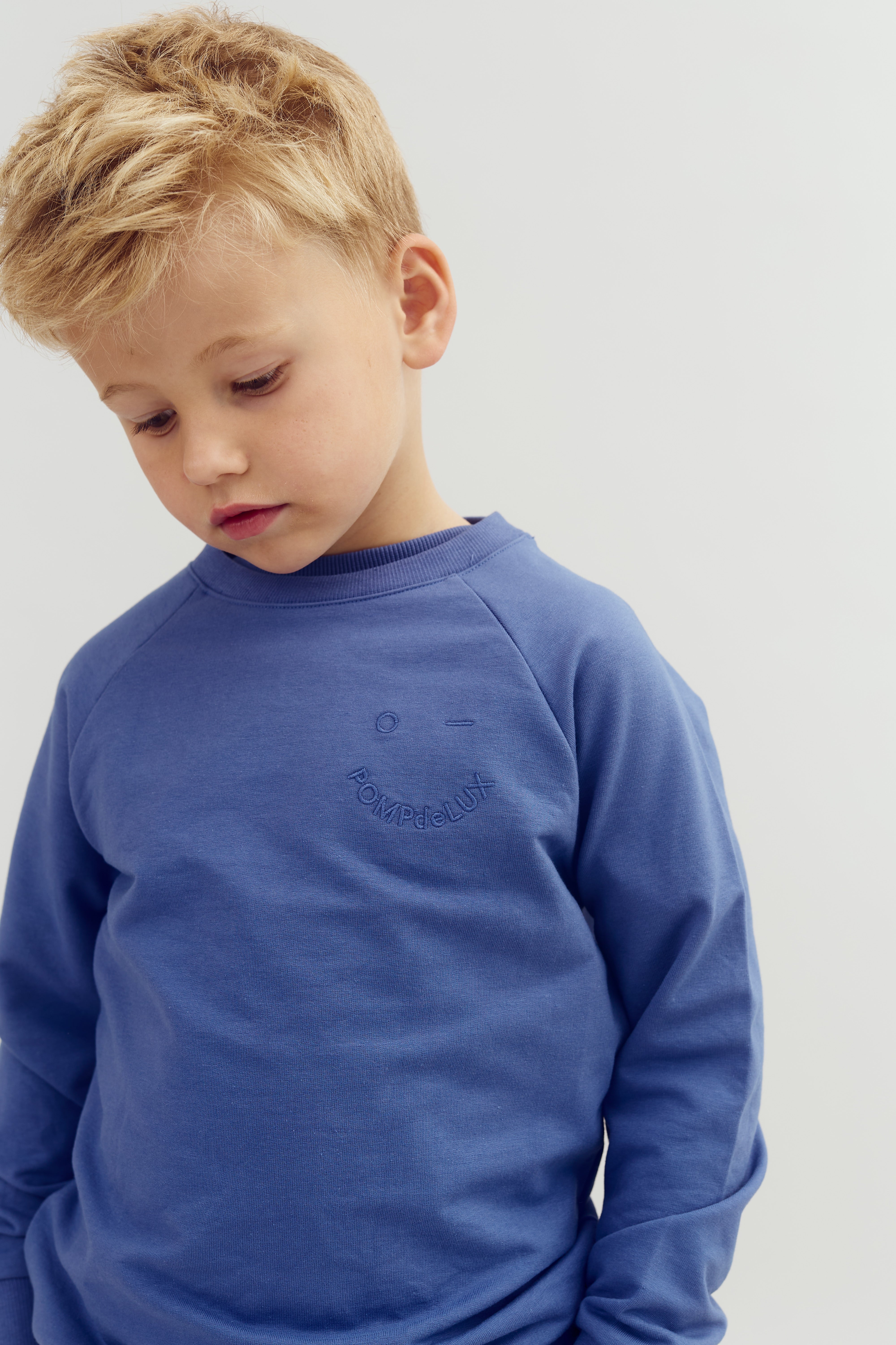 Sweatshirt med rund hals - Støvet Kobalt | 100205 Ryan