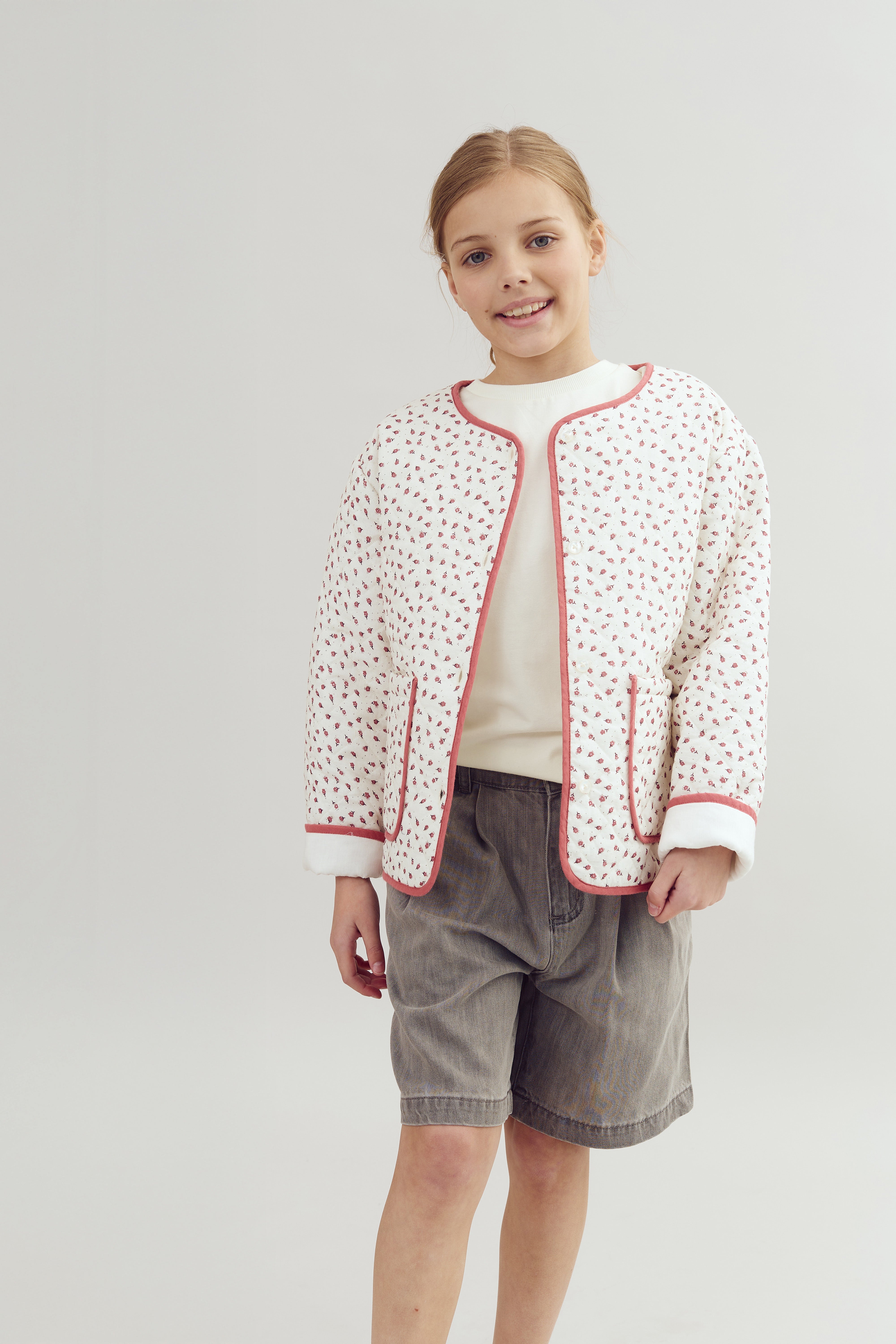 T-Shirt med Flæseærme og Picotkant - Tween - Off White | 100383 Vilde
