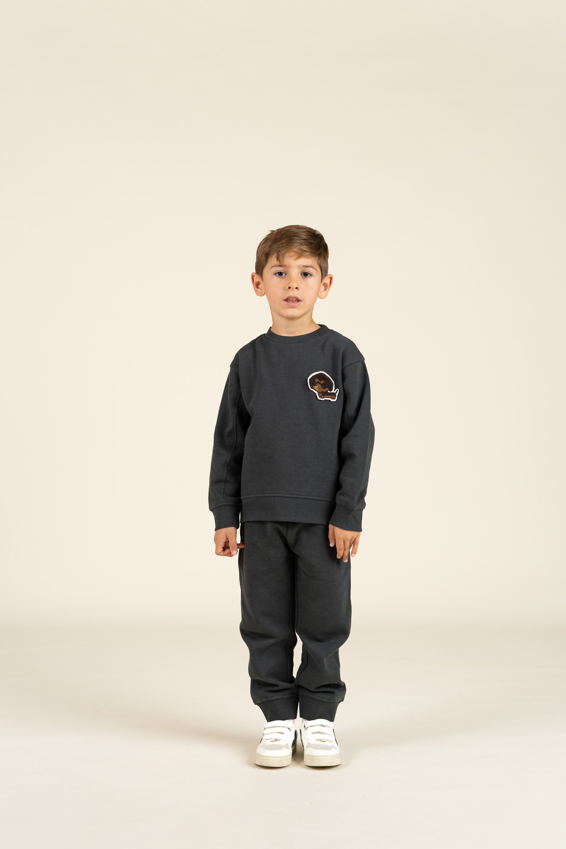 Sweatshirt med rund hals - Kids - Forest Green Melange | 100892 Justin