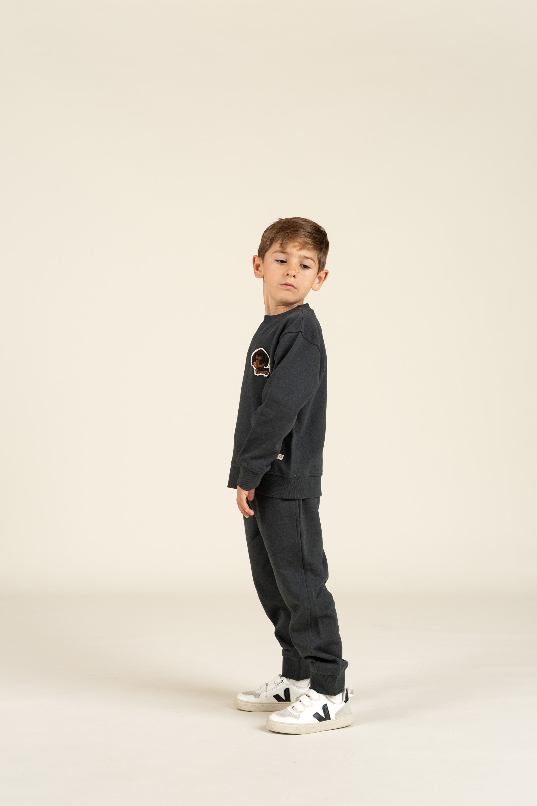 Sweatshirt med rund hals - Kids - Forest Green Melange | 100892 Justin