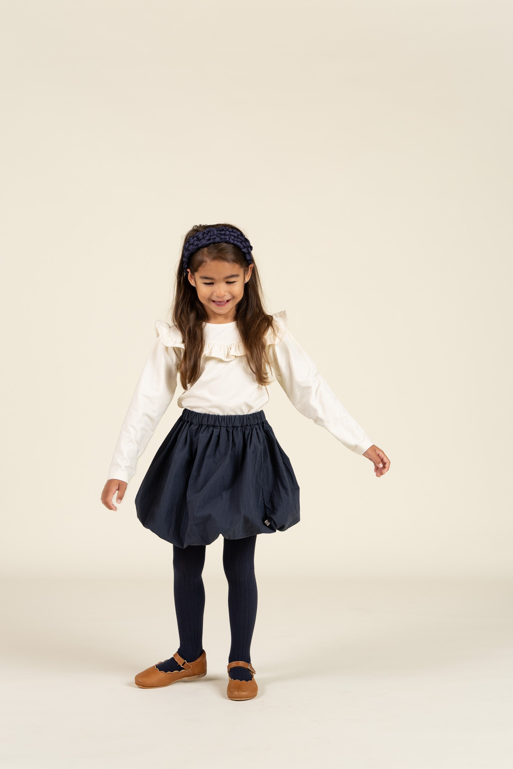 Jersey-bluse med flæser - Kids - Off White | 100862 Talia